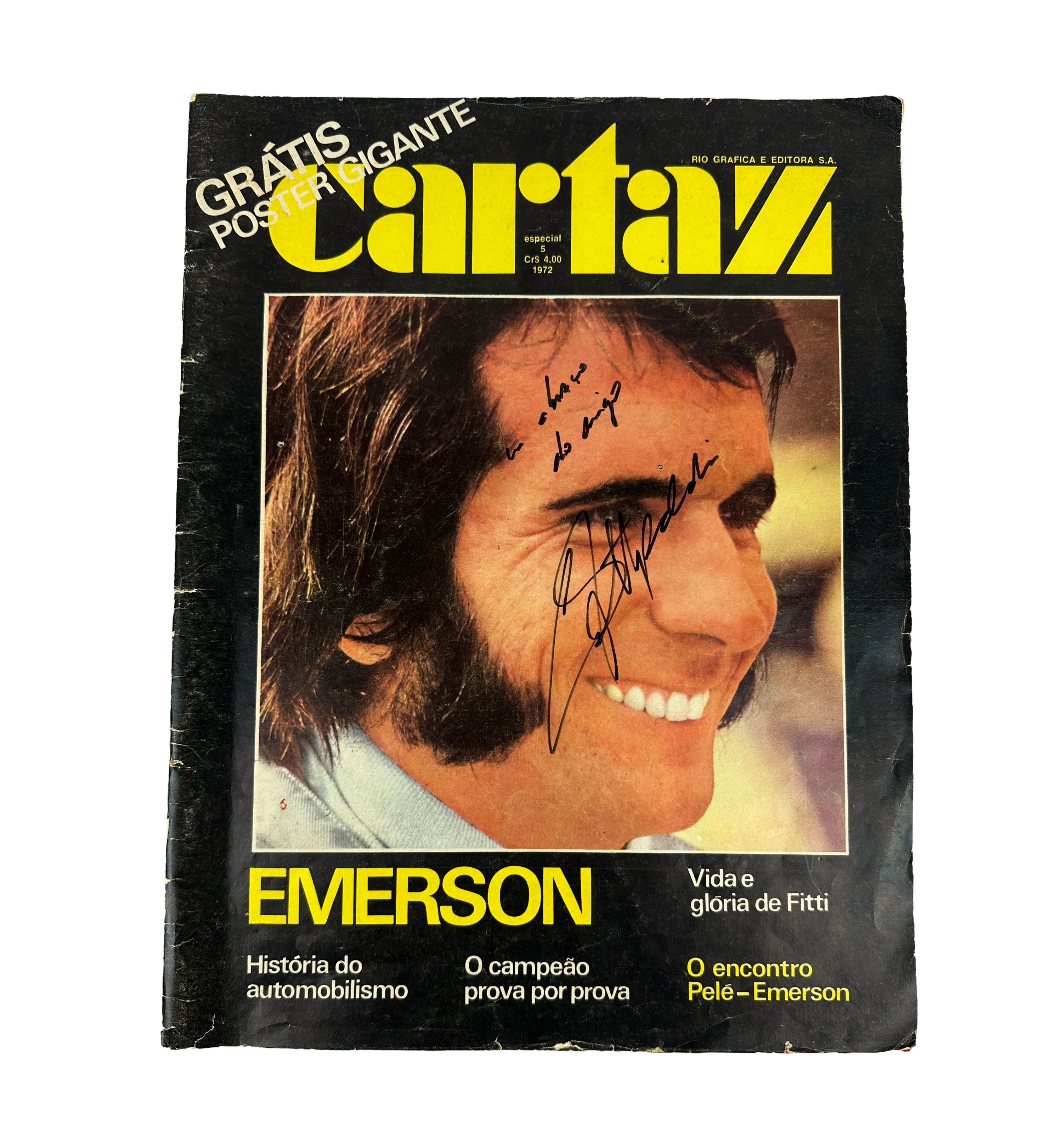 Cartaz Magazine - Emerson Fittipaldi Special Edition - 1972 - Autographed by the Idol + Lotus 72D Model Car / GP Great Britain — imagem 2 de 4