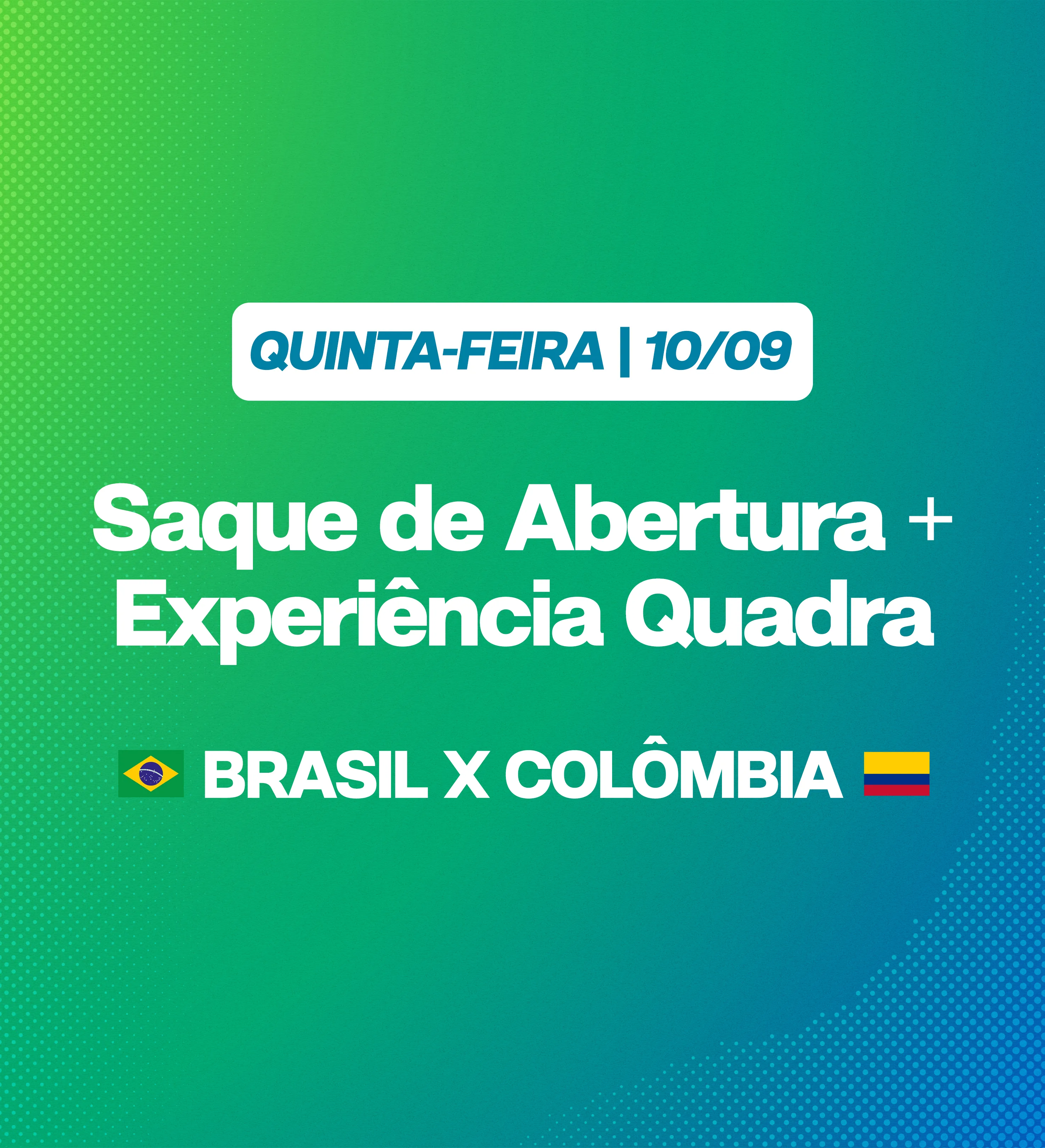 (10/09) Saque Antes Do Jogo Do BRA X COL No Sul-Americano + Par de Ingressos Experiência Quadra — imagem 1 de 1
