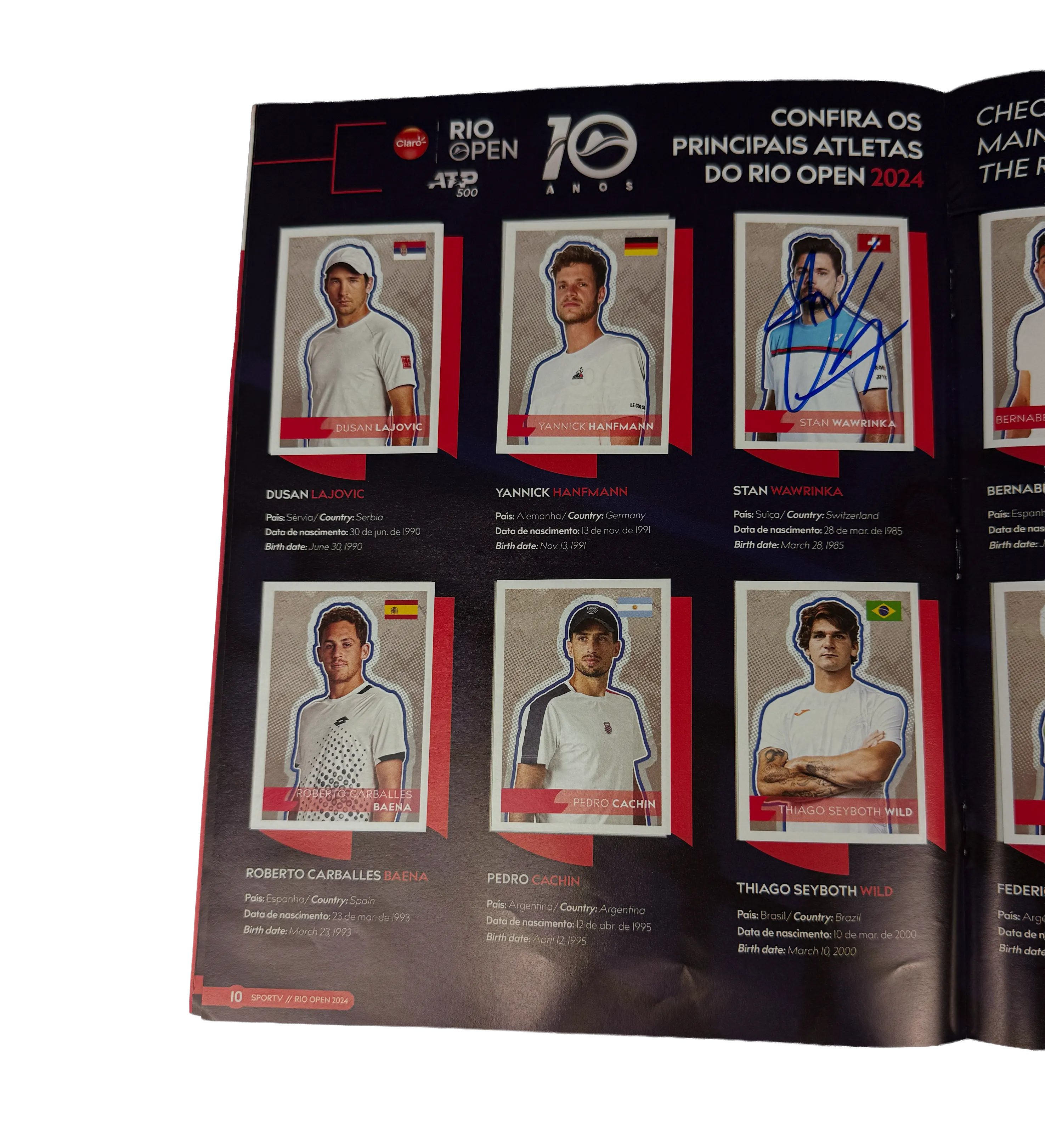 Álbum Oficial de Figurinhas Rio Open 10 Anos 2024 ATP 500 Autografado por Carlos Alcaraz, João Fonseca e Estrelas do Tênis Mundial — imagem 5 de 8