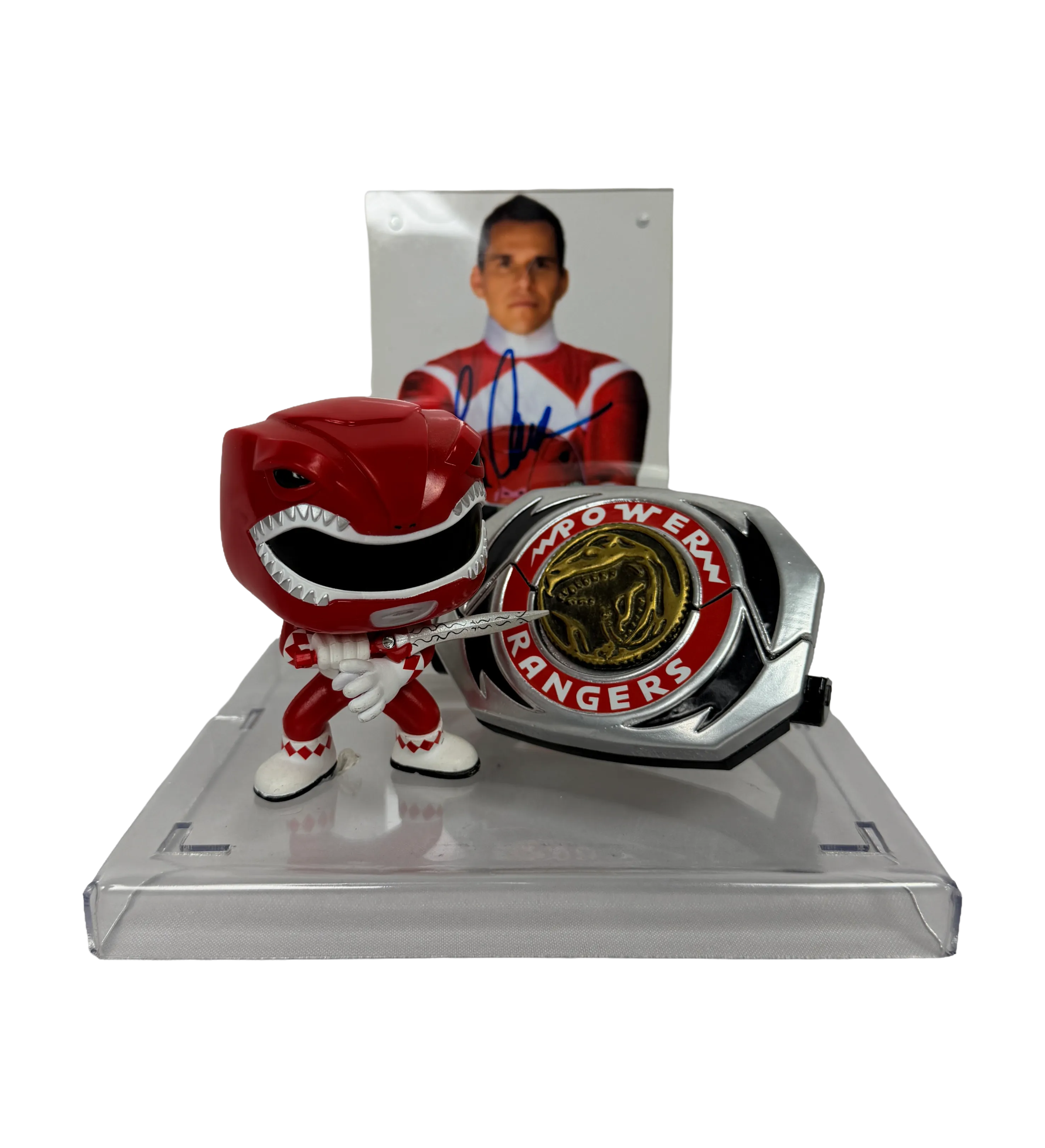 Box Power Ranger Vermelho - Funko Pop + Morfador + Foto Steve Cardenas (Segundo Ranger Vermelho) - Autografada pelo Ator — imagem 2 de 2