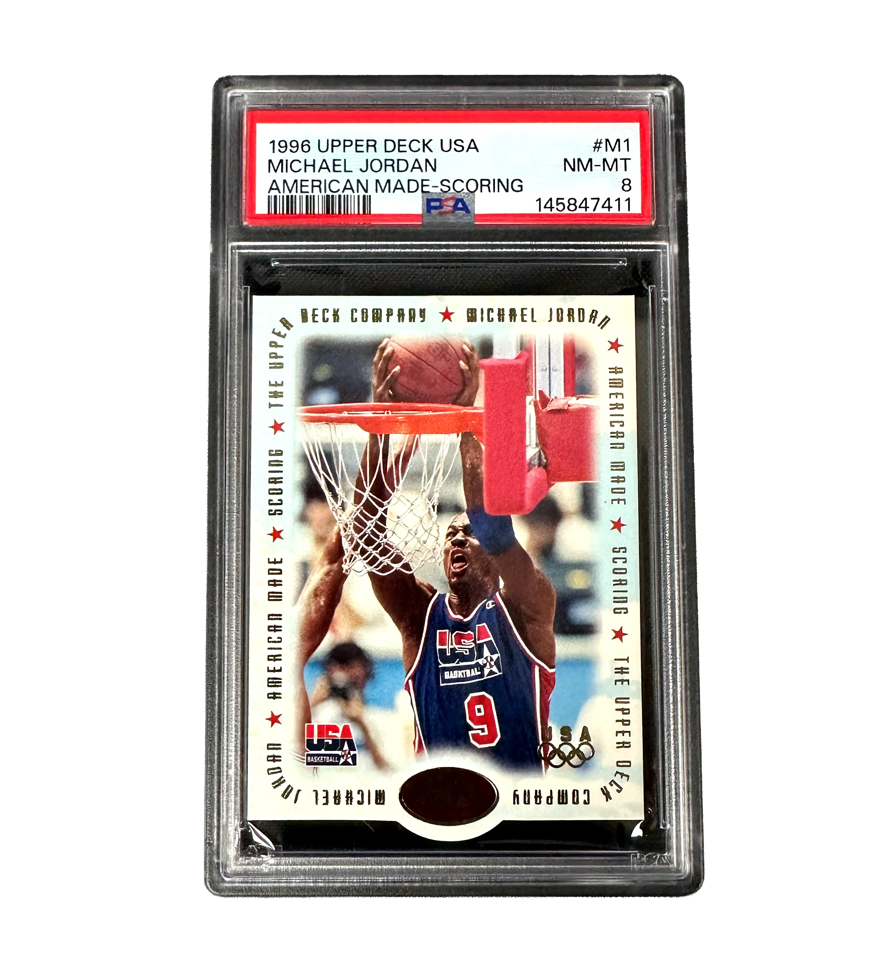 Card Michael Jordan M1 Dream Team Upper Deck American Made Scoring PSA 8 — imagem 1 de 2