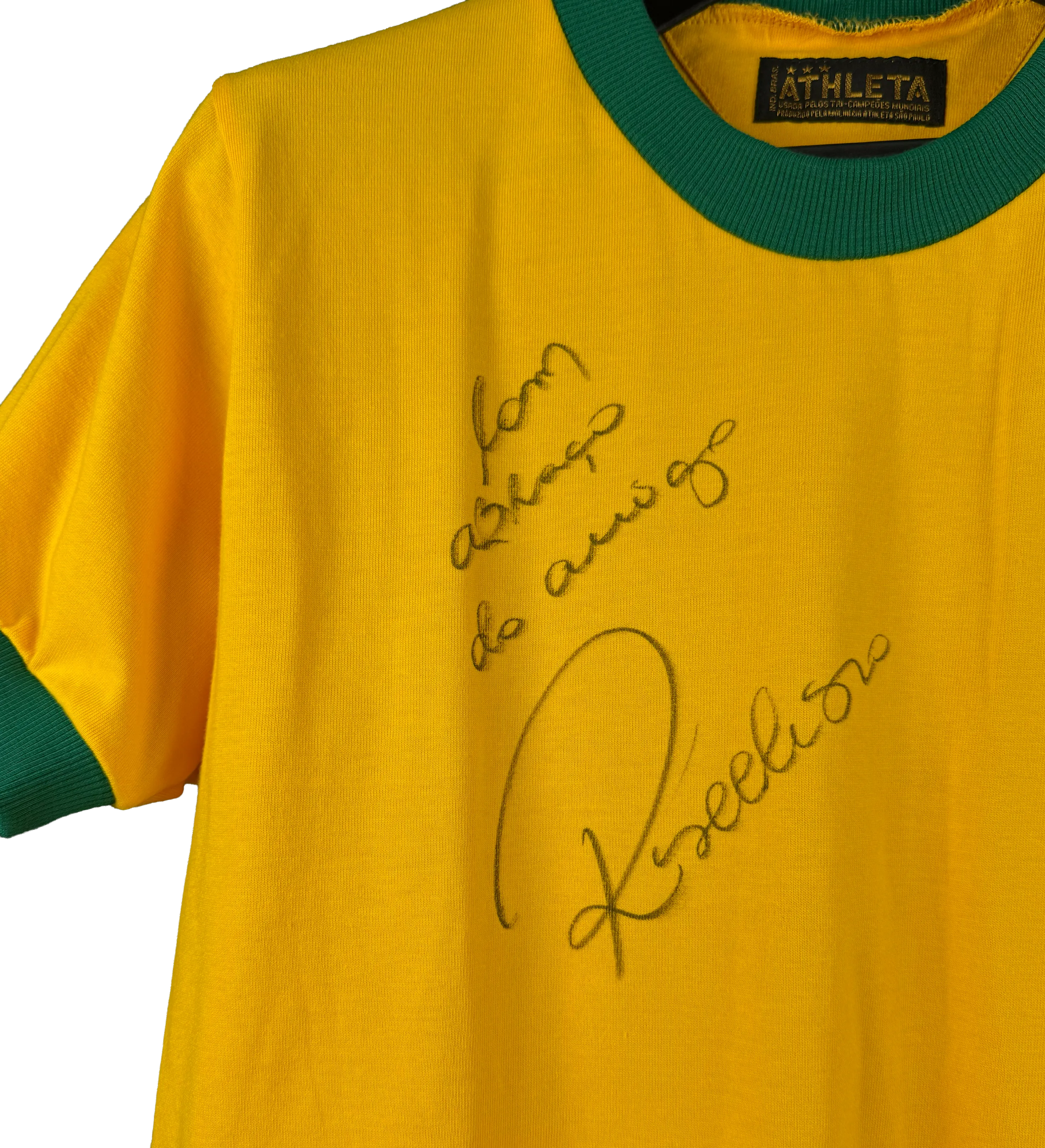 Camisa Brasil Copa do Mundo 1974 Réplica Athleta Autografada por Rivelino — imagem 3 de 4