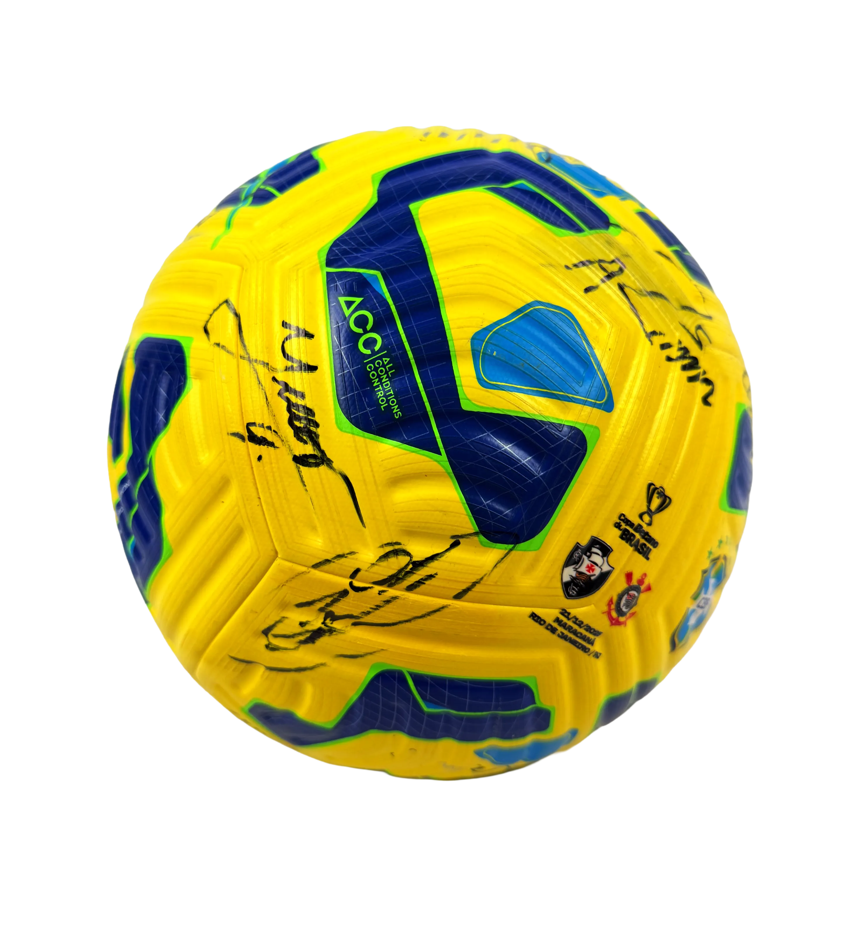 2025 Copa do Brasil Final Match Ball - Finalissima - Vasco 1 vs 2 Corinthians - Autographed by the Entire Squad - Including Memphis Depay / Yuri Alberto among others — imagem 2 de 2