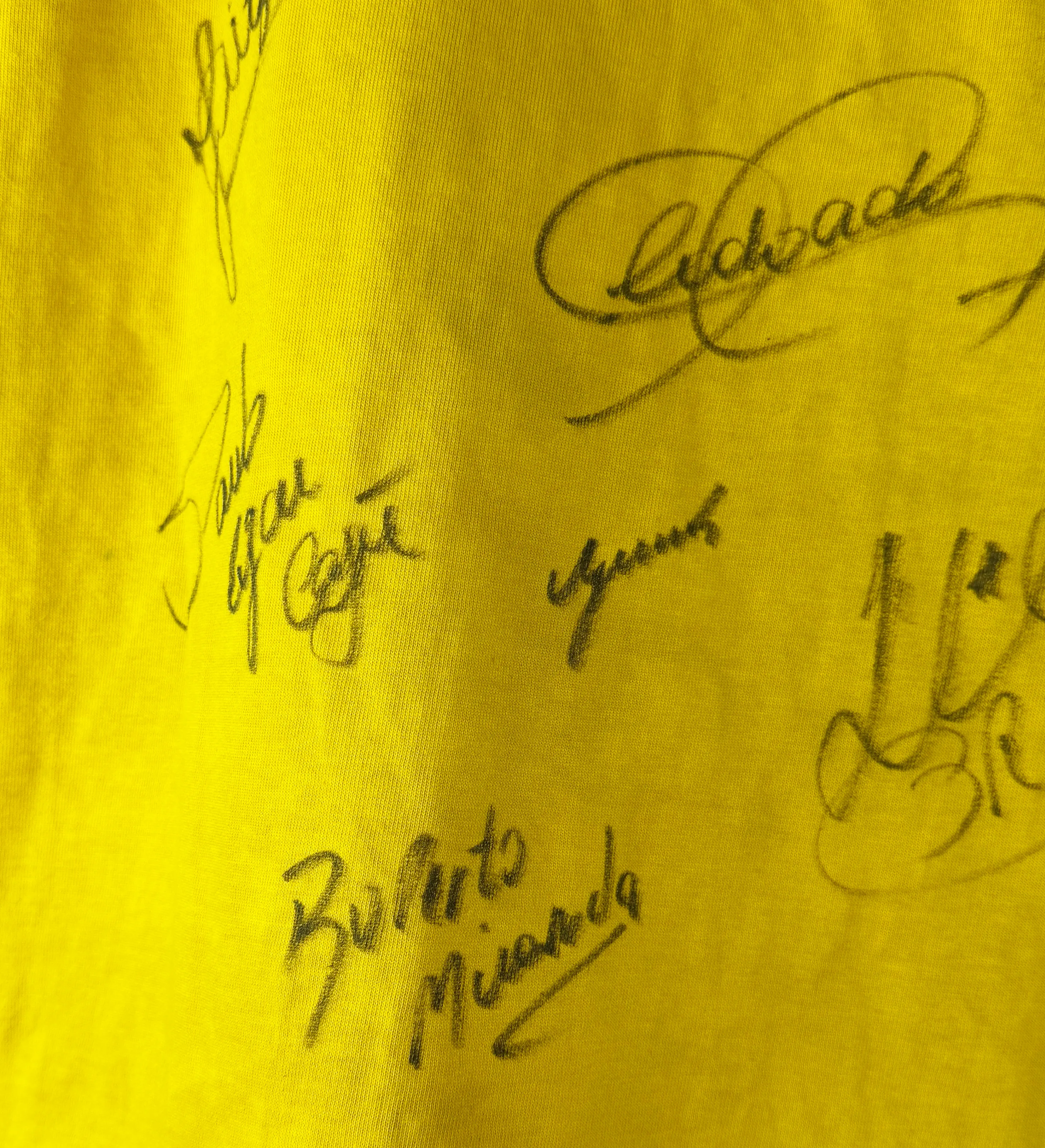 Camiseta Brasil Pelé Réplica Athleta 1970 Autografiada por los Campeones del Tri — imagem 6 de 7