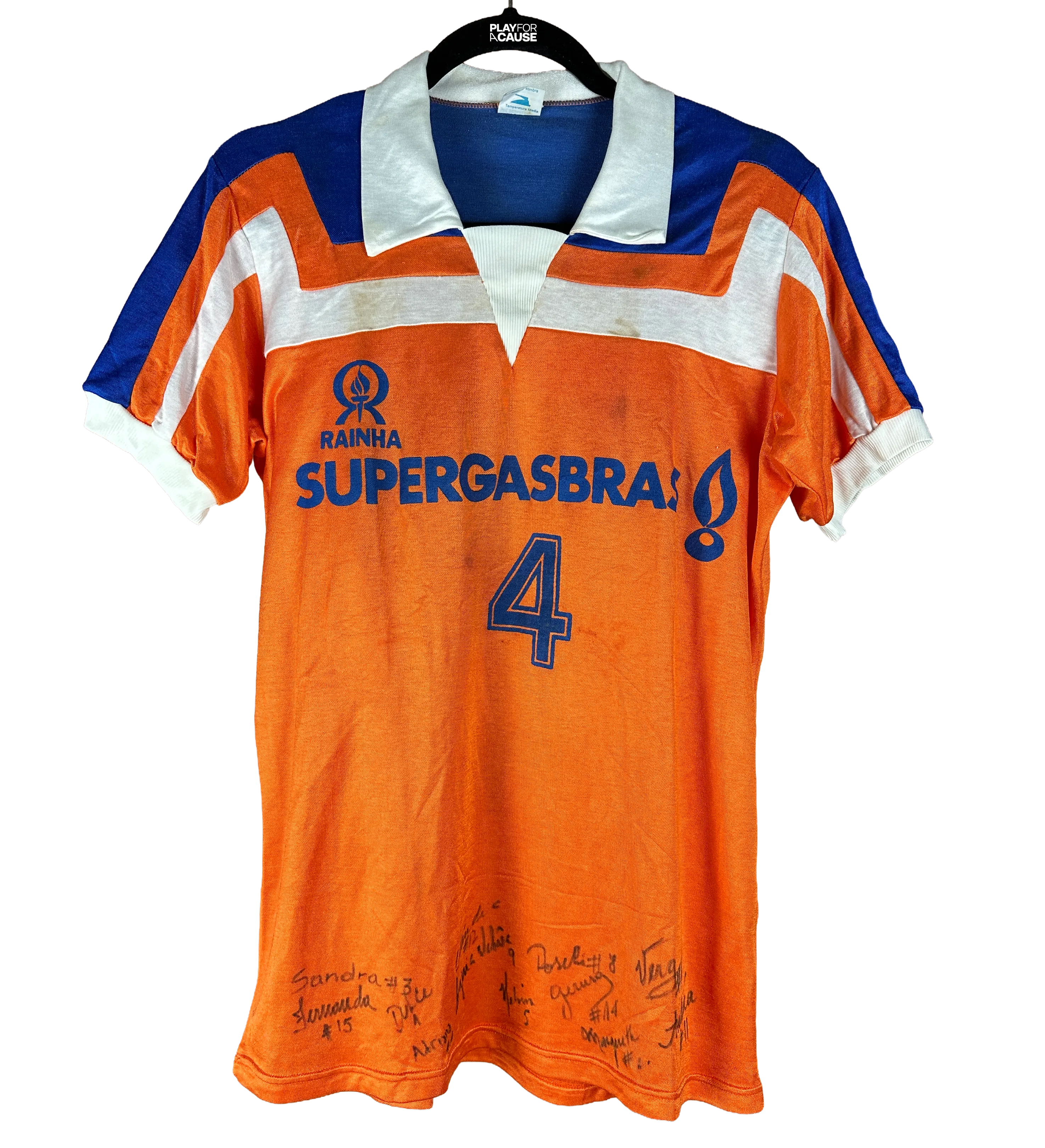 Camisa Vôlei Feminino AA Supergasbrás Década de 1980 Autografada pelo Elenco — imagem 1 de 6