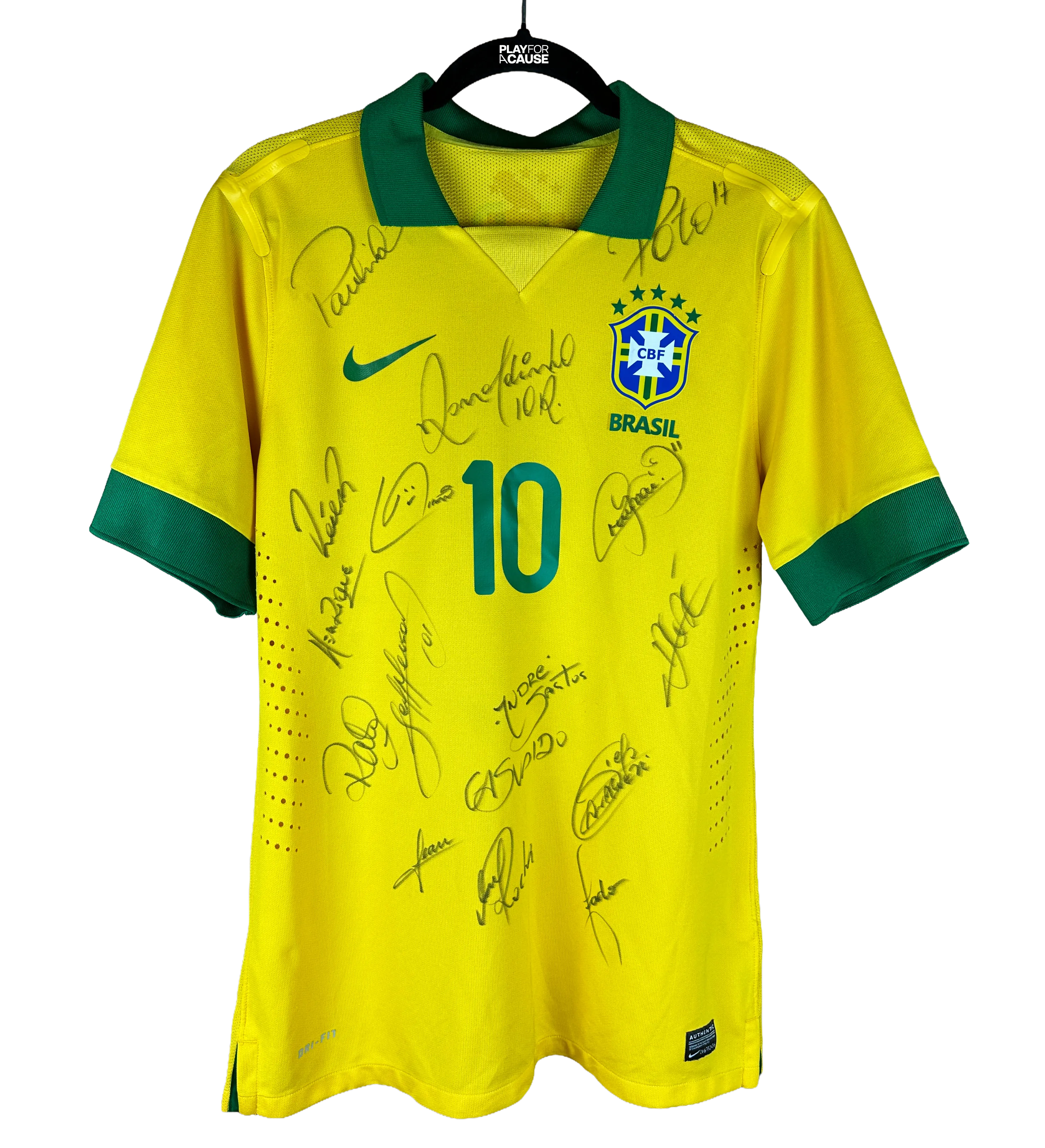 Camisa Brasil Ronaldinho Gaúcho Temporada 2013 Autografada Por Todo Elenco — imagem 1 de 3