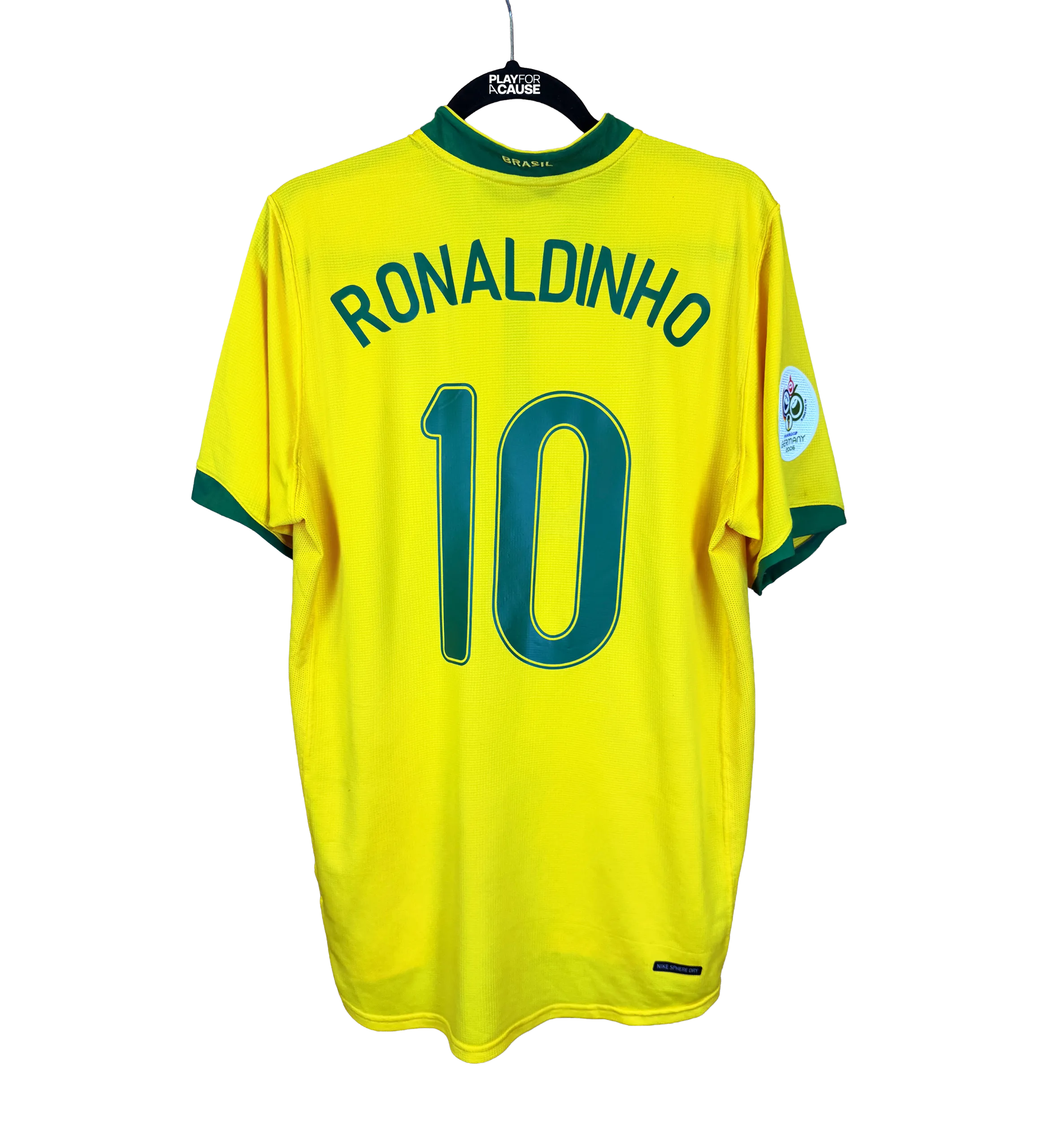 Camiseta Brasil Ronaldinho Gaúcho 10 Copa del Mundo 2006 Autografada por Todo el Plantel — imagem 2 de 3