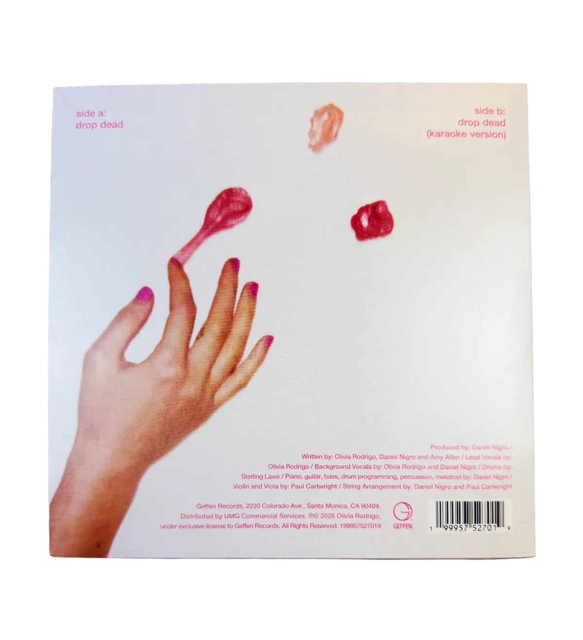 Compacto Vinil Autografado Importado Olivia Rodrigo Single Drop Dead 2026 — imagem 2 de 4