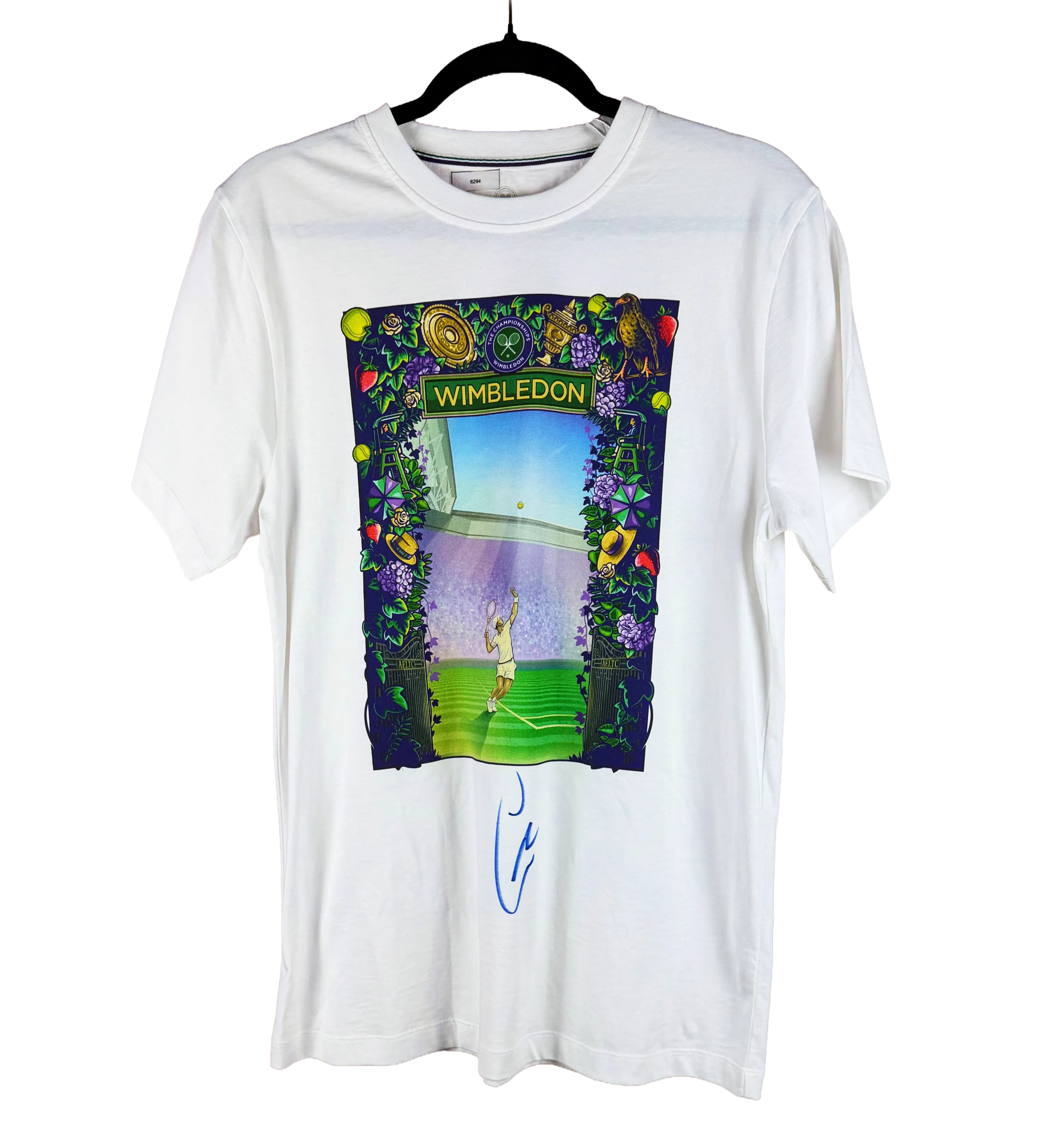 Camiseta Oficial Wimbledon Autografada por Carlos Alcaraz — imagem 1 de 3
