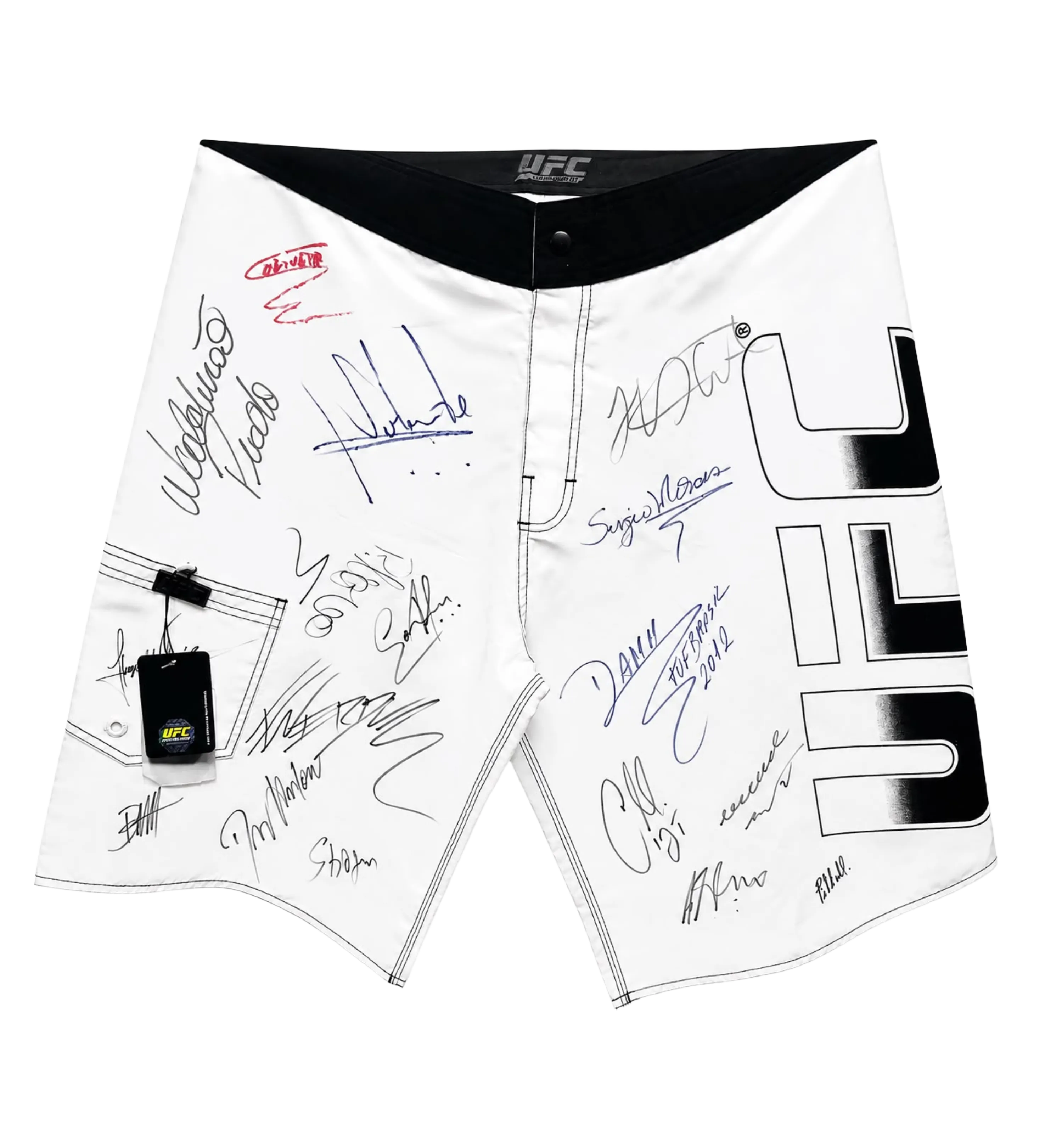 UFC Shorts Signed by Charles duBronx, Khabib Nurmagomedov, Werdum, Dan Henderson, Patricio Pitbull and other fighters — imagem 1 de 2