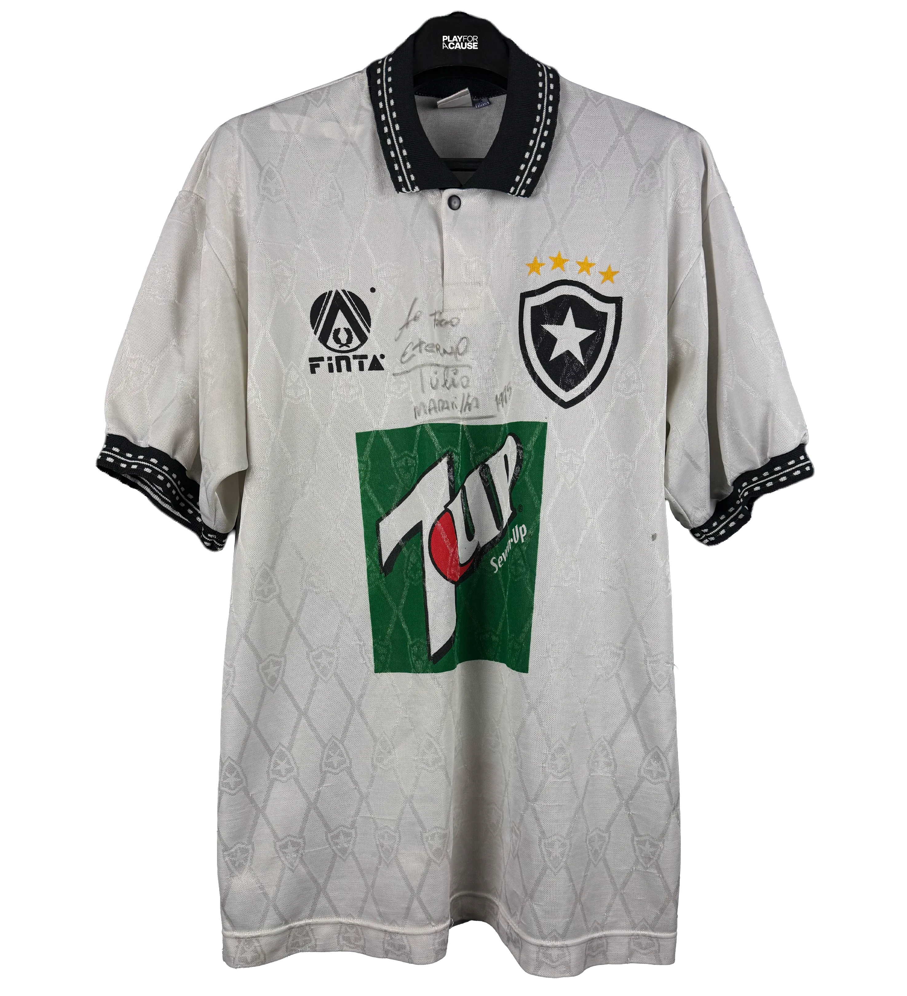 Official Botafogo de Futebol e Regatas Kit (White Shirt + Black Shorts) – Túlio Maravilha #7 – 1995 Season – Brazilian Champion – Signed by the Club Legend — imagem 3 de 8