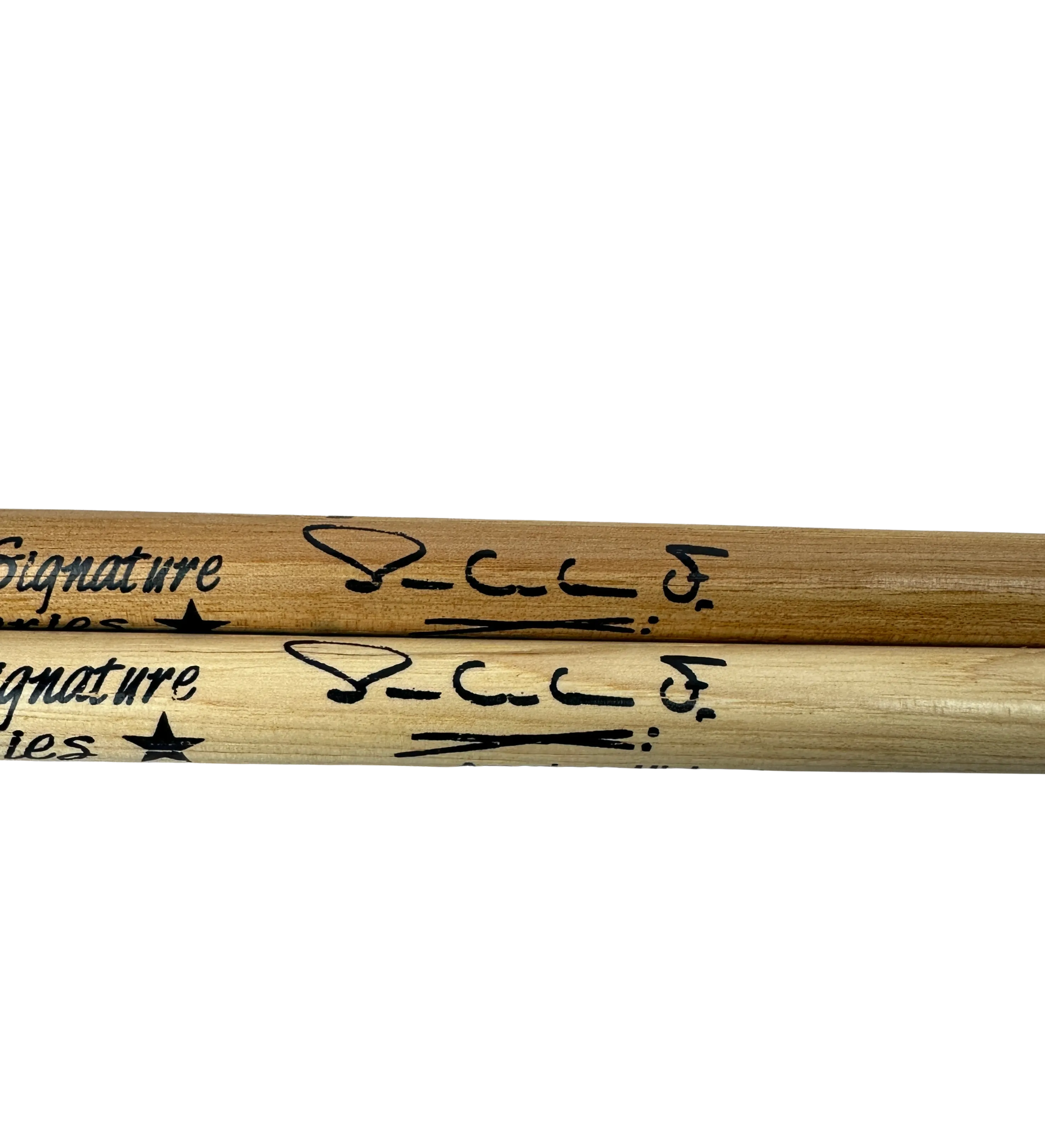 Par de baquetas American Hickory de Paulinho Fonseca, de Jota Quest, autografiadas por el baterista — imagem 2 de 4