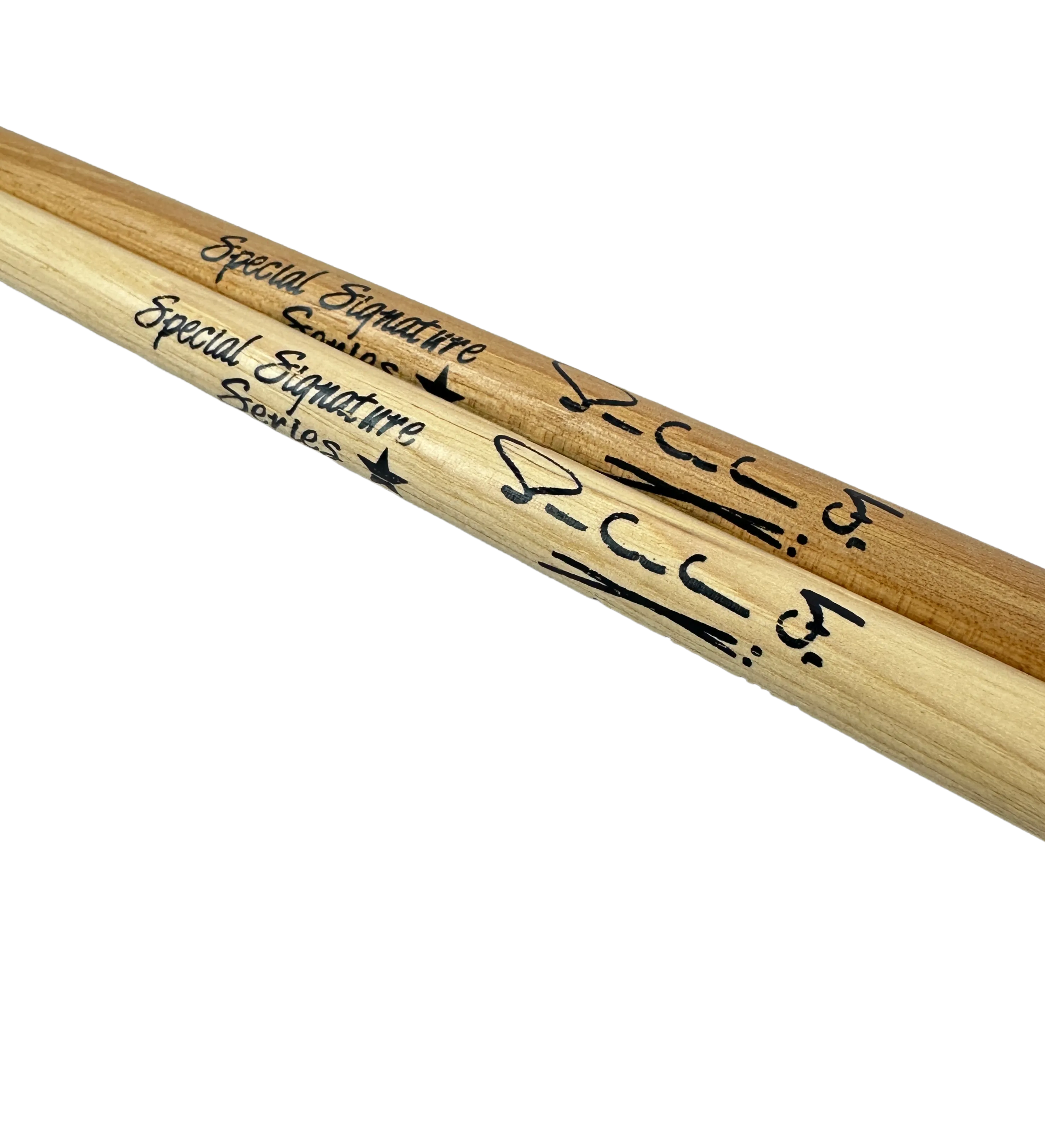 Par de baquetas American Hickory de Paulinho Fonseca, de Jota Quest, autografiadas por el baterista — imagem 4 de 4