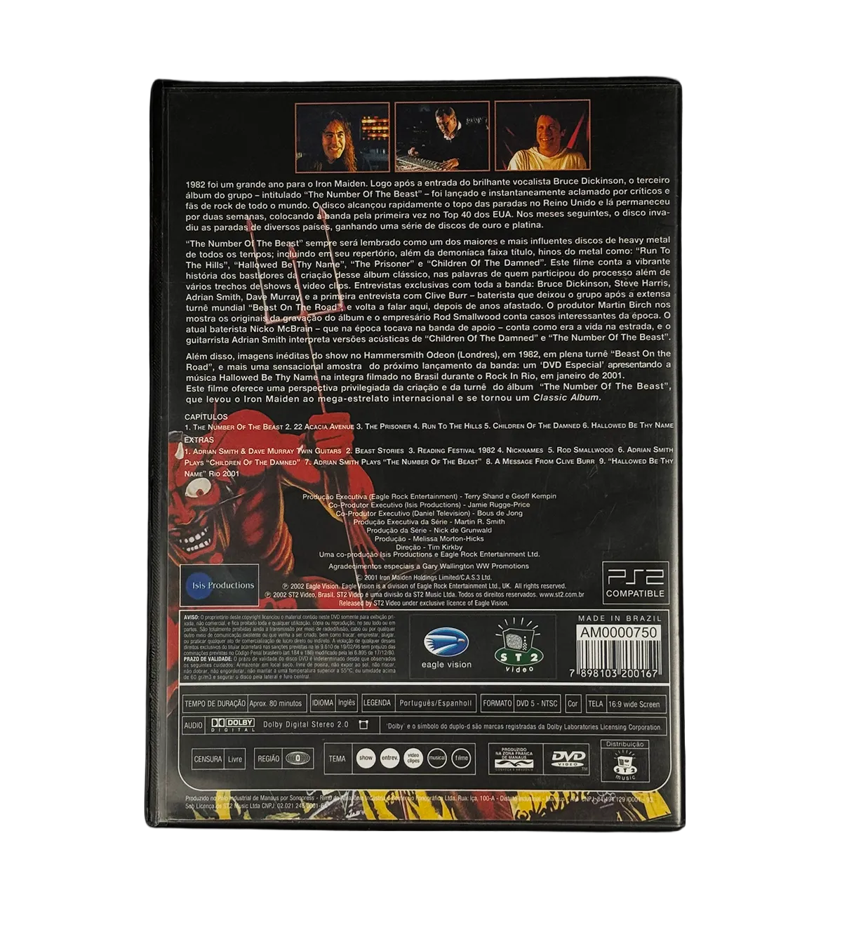 DVD – Iron Maiden – The Number of the Beast – 2002 – Signed by Steve Harris and Adam Smith – 2011 Tour in Curitiba – Includes Authenticity Photo with the Musicians — imagem 2 de 2