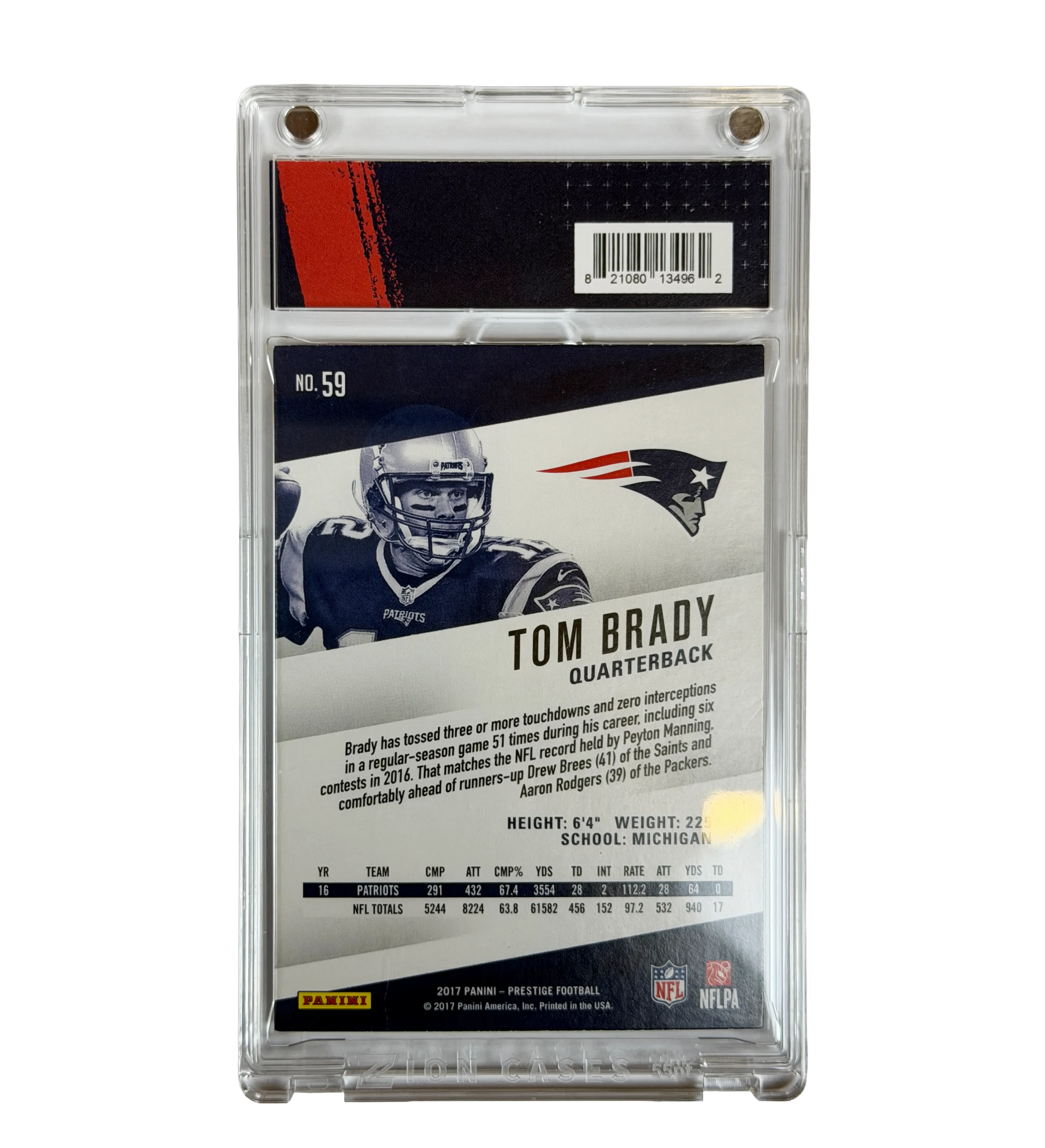 Card Tom Brady New England Patriots 2017 Autografado pelo Ídolo — imagem 2 de 2