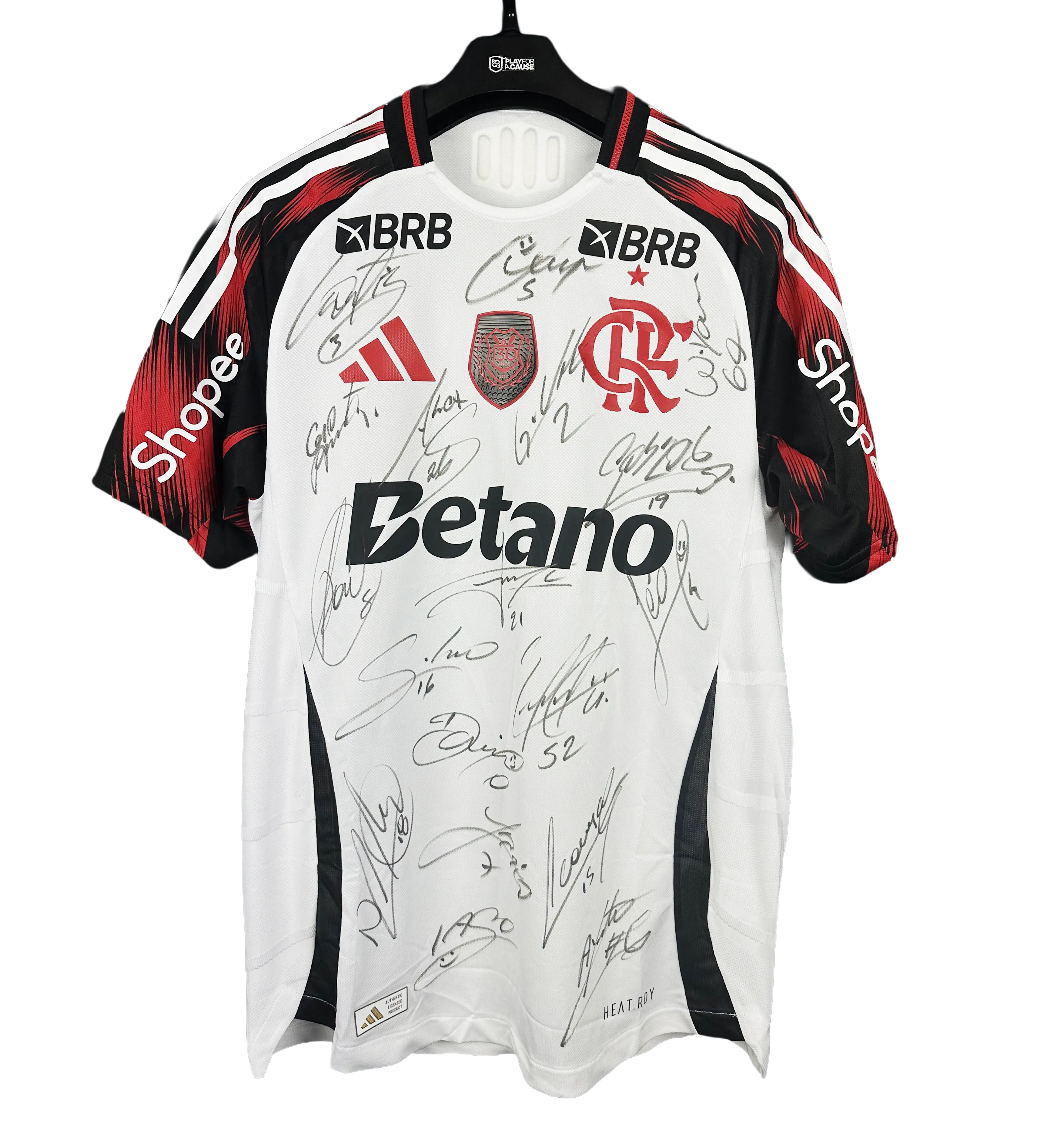 Camisa Flamengo Arrascaeta 2º Uniforme 2025 Patch 130 Anos Autografada pelo Elenco — imagem 1 de 3