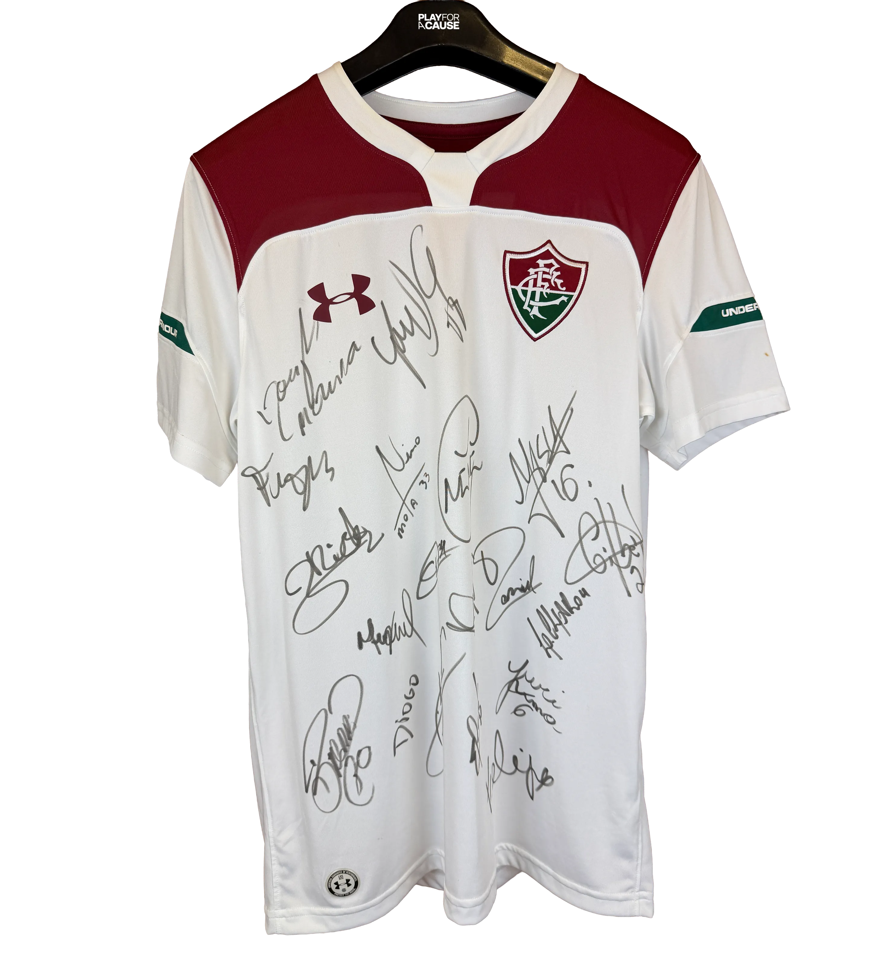 Camiseta Fluminense 2019 2ª Equipación Firmada por la Plantilla — imagem 1 de 3