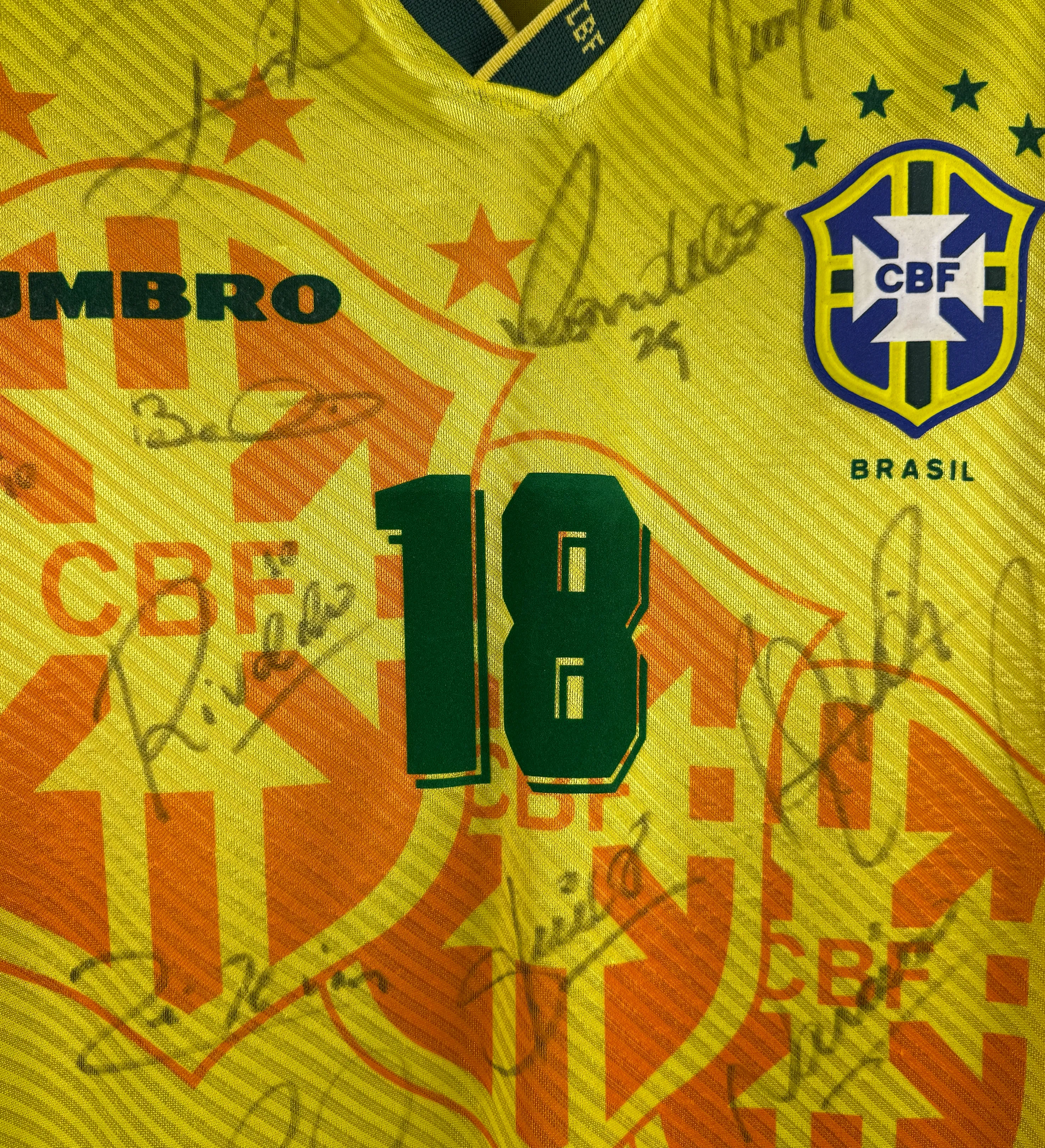 Camisa Brasil Ronaldinho Olimpíadas 1996 Autografada Por Todo Elenco  — imagem 3 de 3