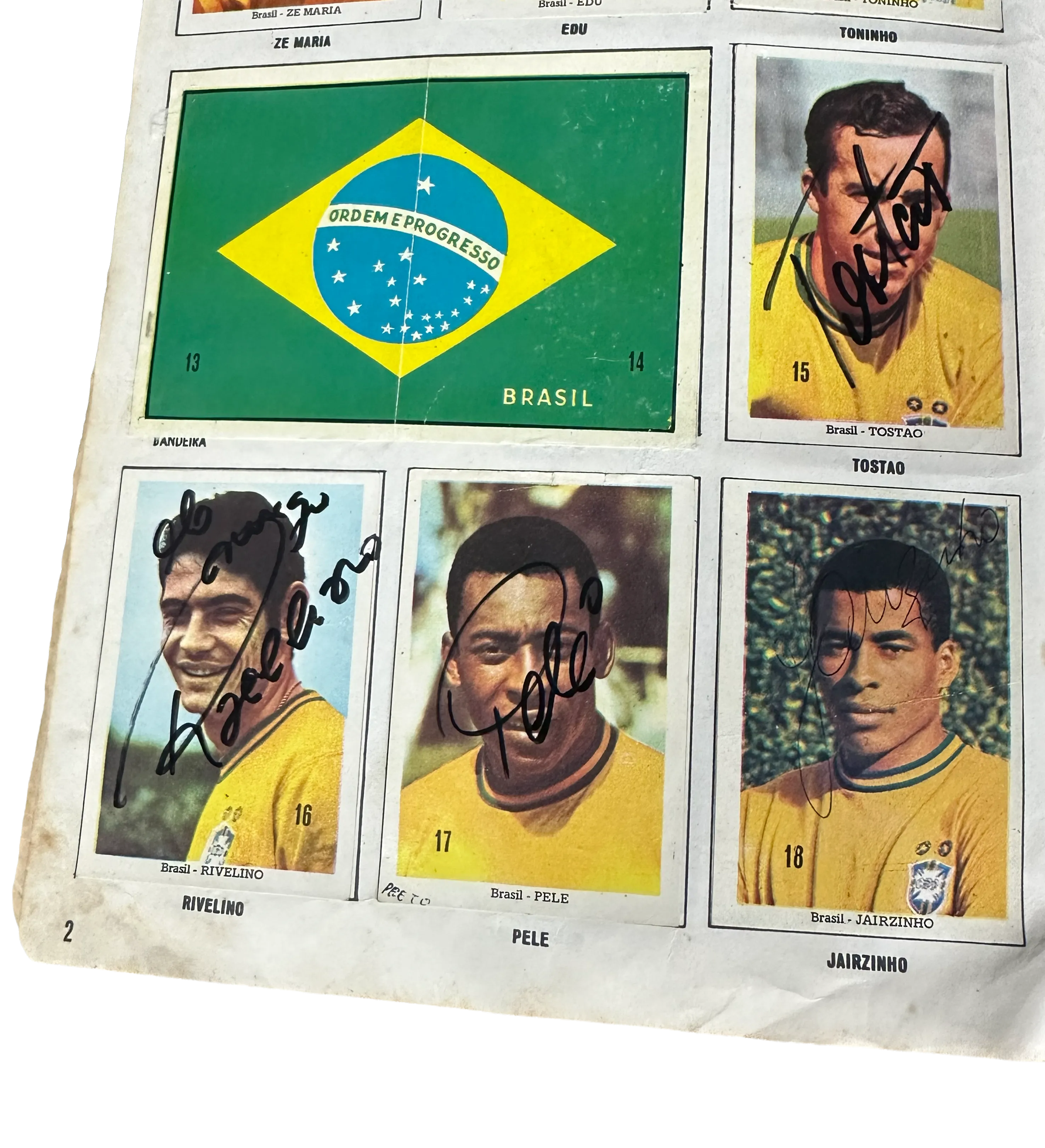 Official World Cup Album - Mexico 70 - Sadira Ed. - Autographed by the Three-Time World Champion Brazilian National Team - Including King Pele / PC Caju / Jairzinho / Rivellino / Tostao / Gerson / Leao among others — imagem 6 de 6