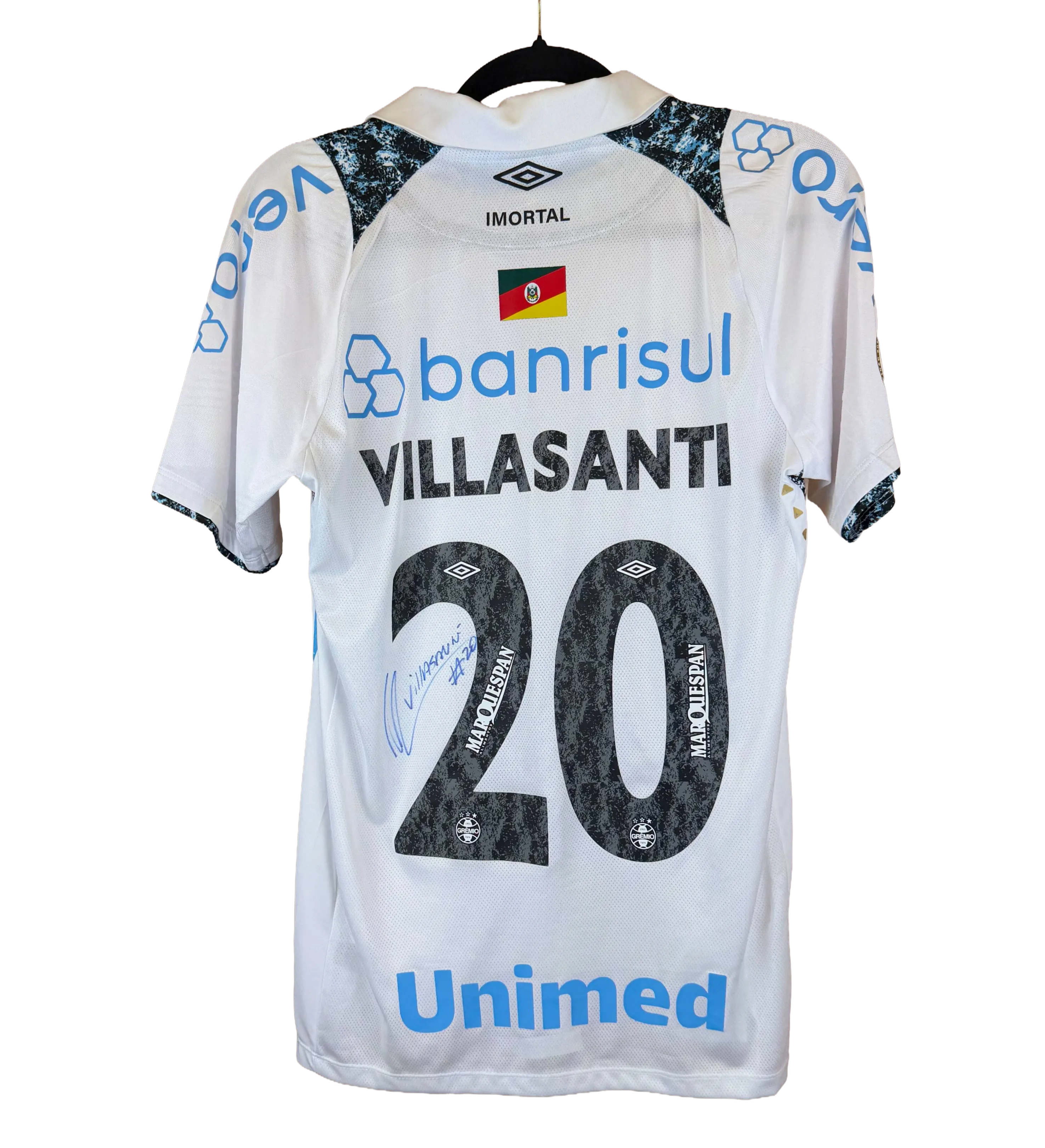 Camisa Gremio Villasanti Campeonato Brasileiro 2024 Fluminense 2 x 2 Gremio Autografada pelo Craque — imagem 2 de 3
