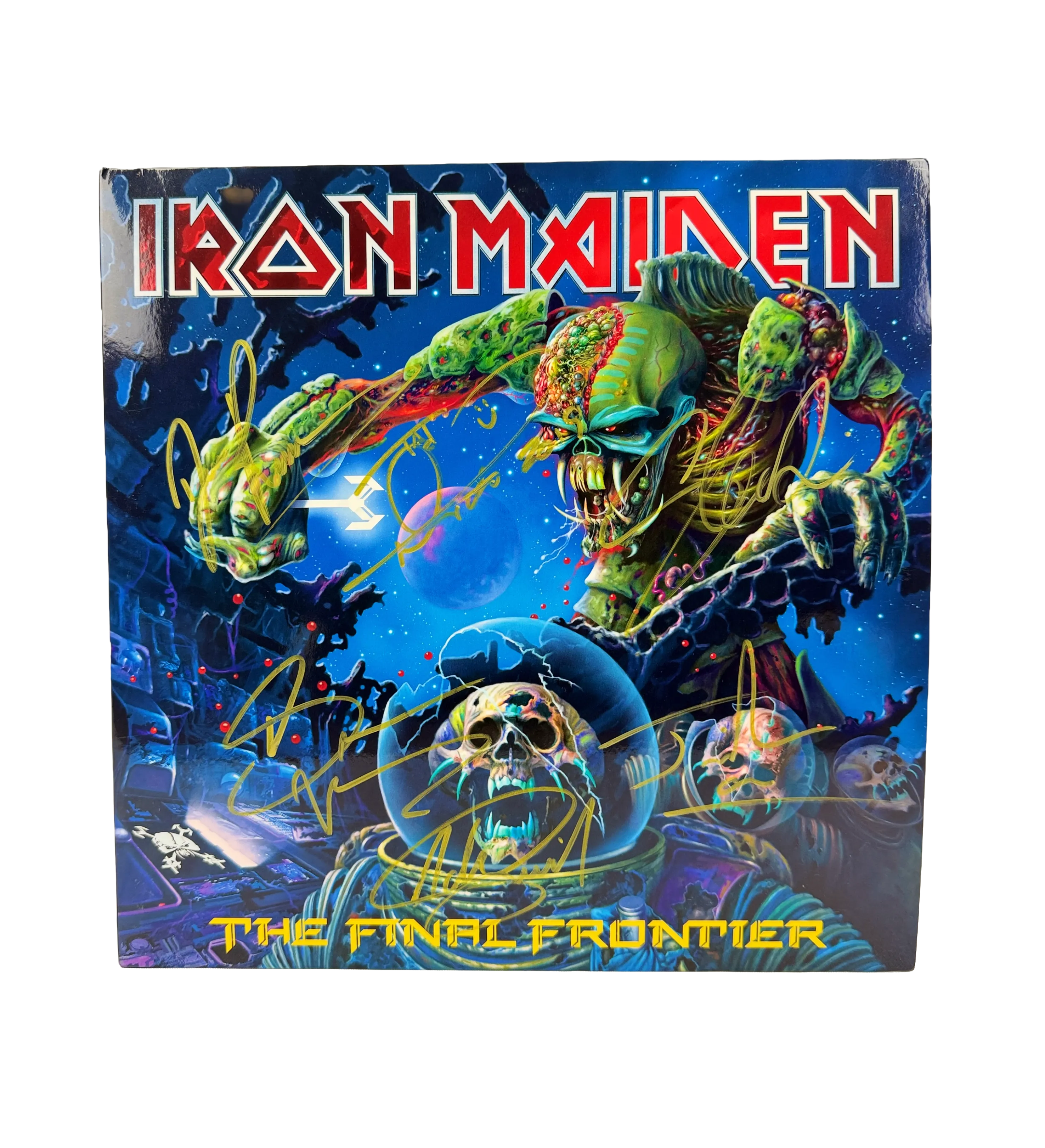 LP Importado de Iron Maiden The Final Frontier Edición 2017 Firmado por Toda la Banda — imagem 5 de 5