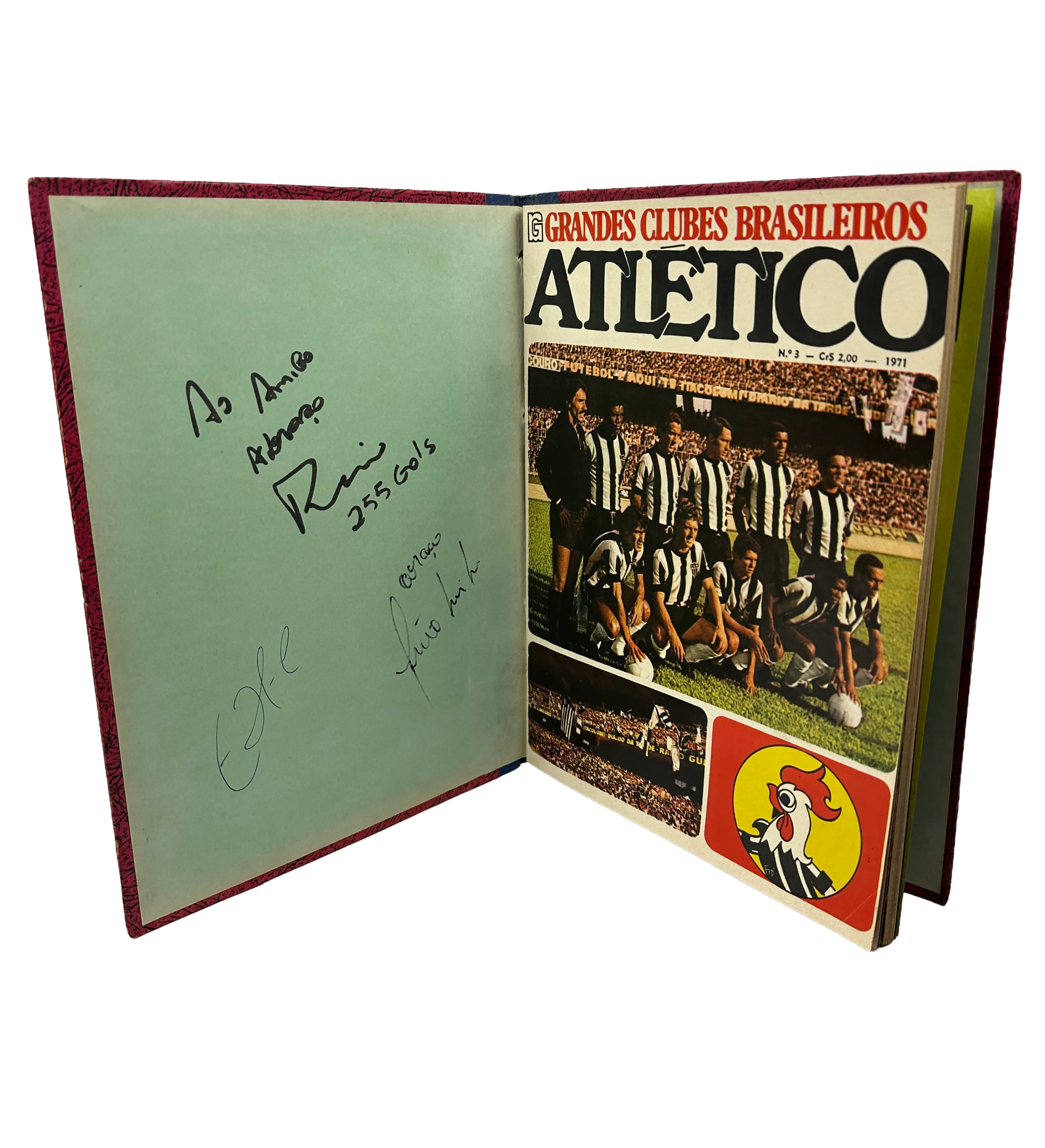 Revista Atlético-MG Grandes Clubes Brasileiros Nº 3 1971 Autografada por Reinaldo Éder Aleixo e João Leite — imagem 3 de 4