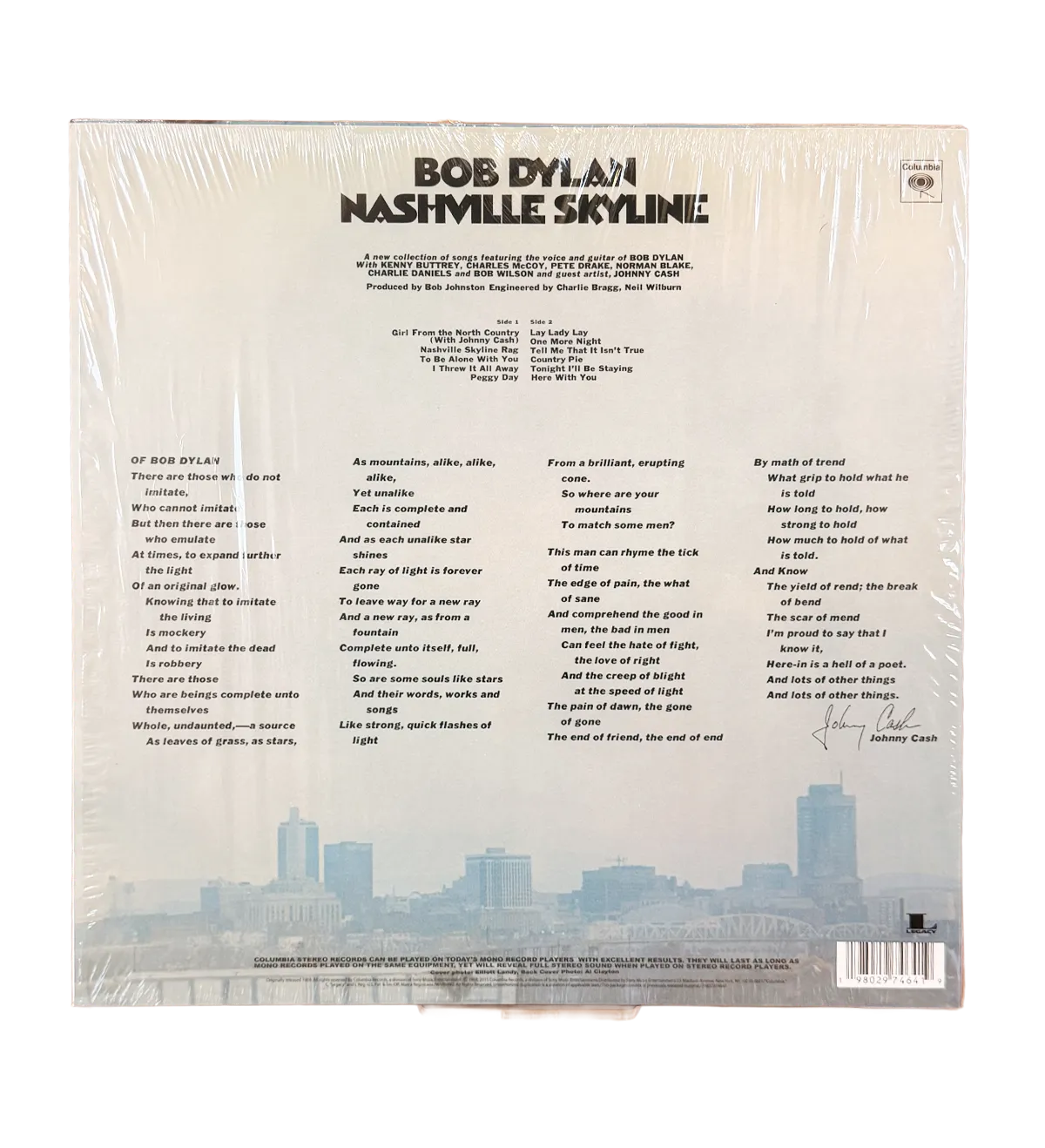 LP Vinil Importado - Bob Dylan - Nashville Skyline - 1969 / 2015 - Autografado pelo Cantor — imagem 3 de 4