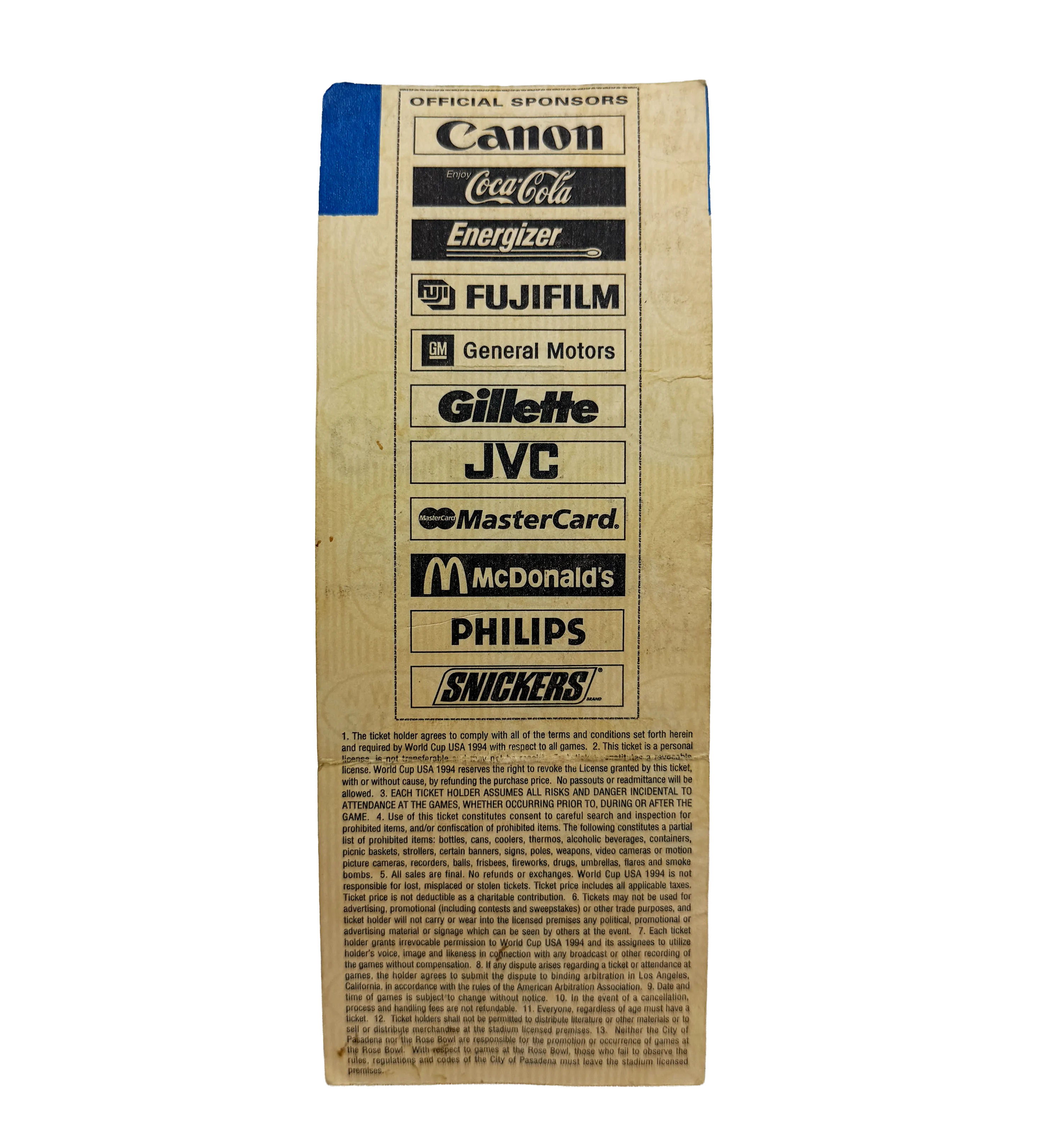 Ticket – 1994 FIFA World Cup – USA – July 13, 1994 – Brazil 1–0 Sweden – Signed by Romário – Match Winner Scorer — imagem 2 de 2