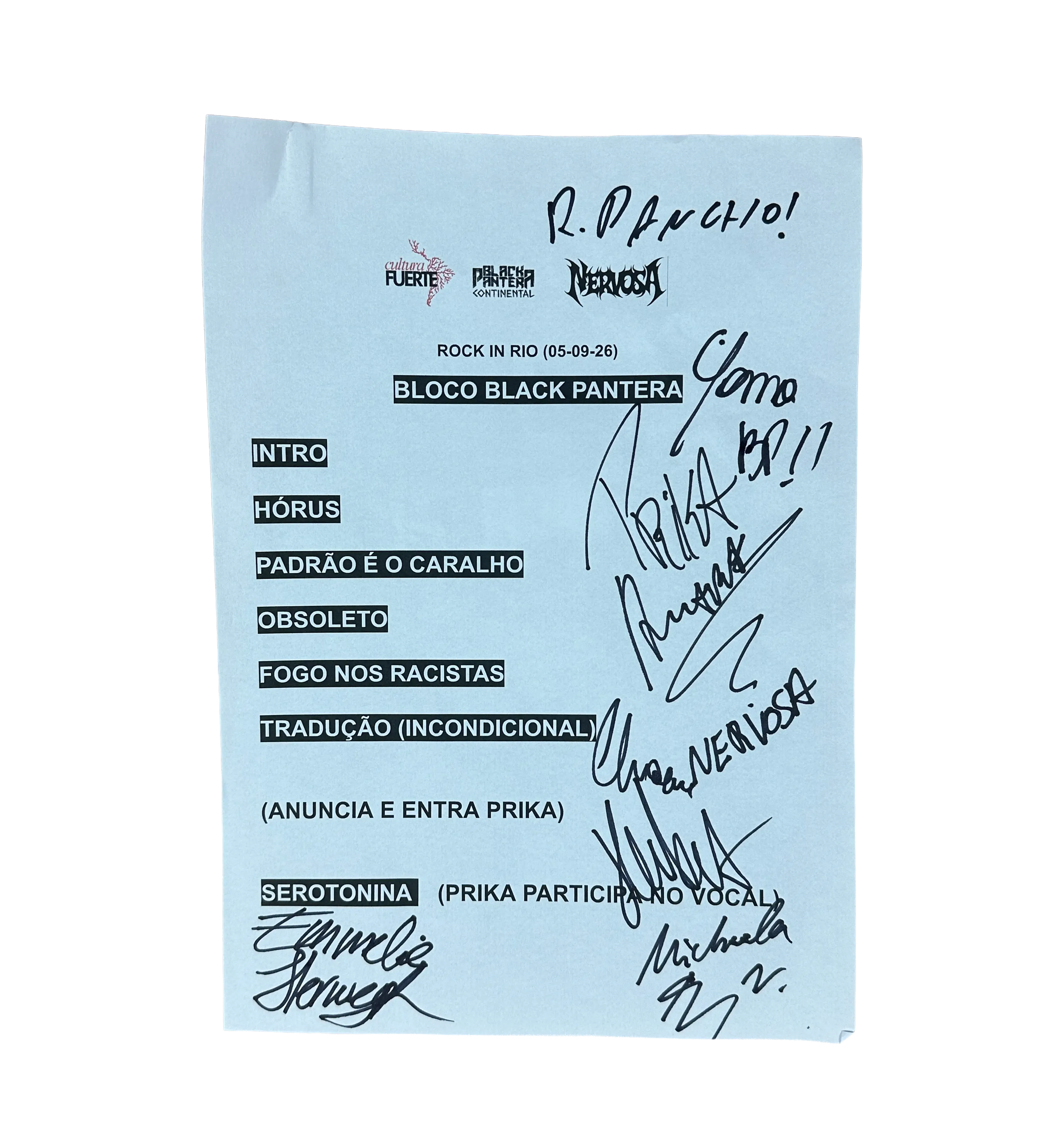 Black Pantera Autographed Kit with T-shirt + Setlist — imagem 15 de 20