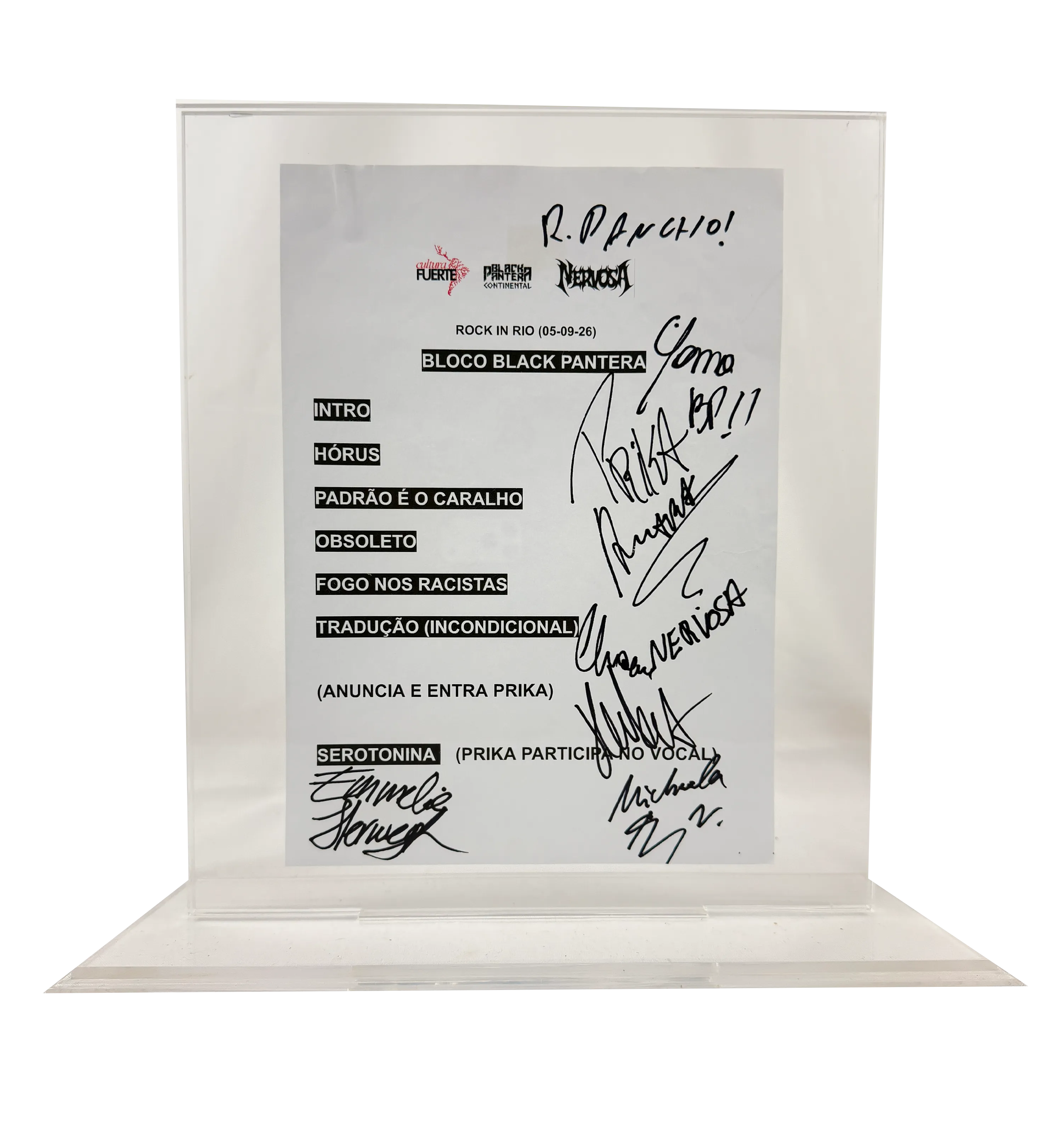 Black Pantera Autographed Kit with T-shirt + Setlist — imagem 20 de 20