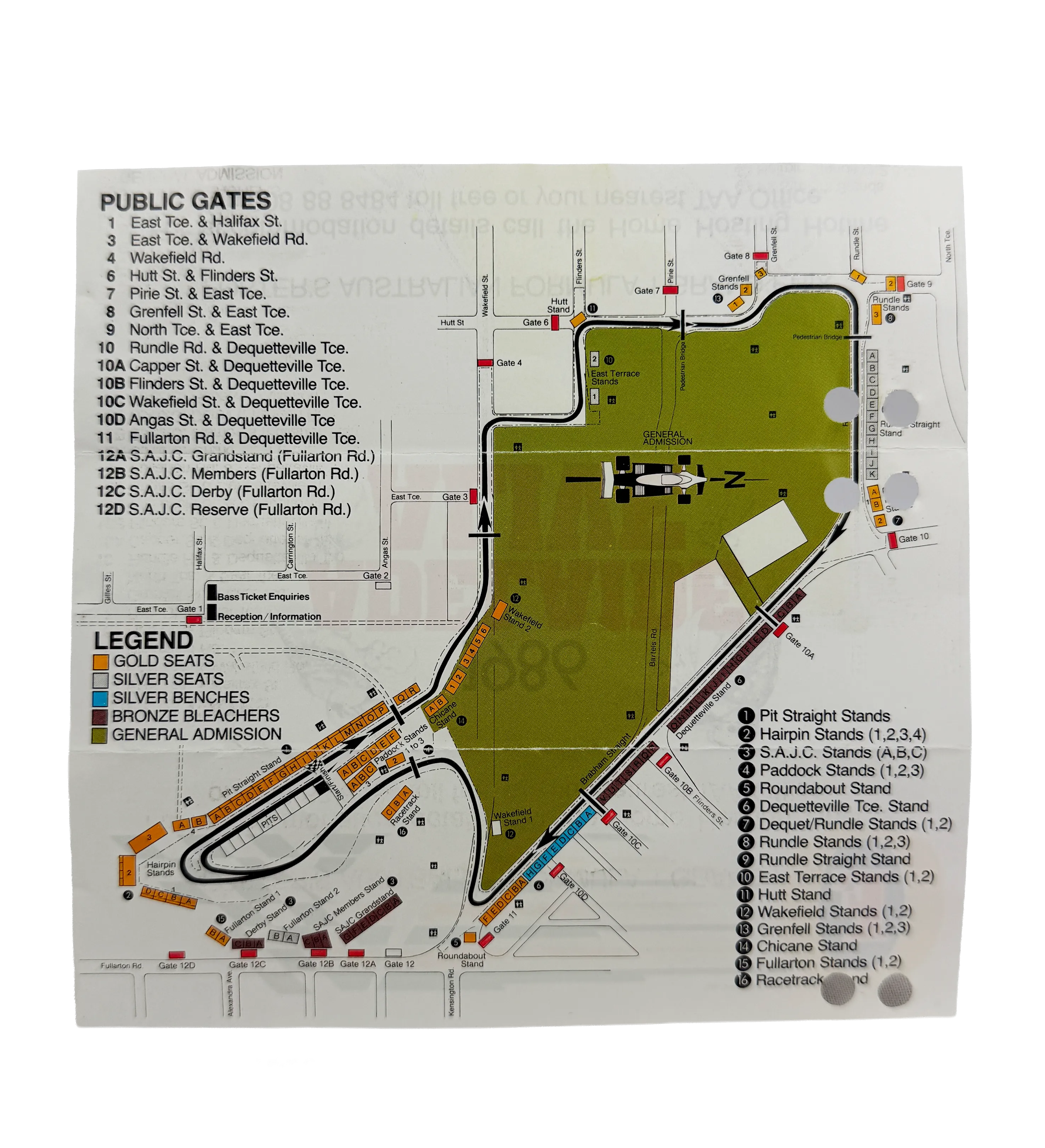 Official Australian GP / Adelaide – Formula 1 1986 Ticket – Signed by Ayrton Senna + Official Adelaide Circuit Map — imagem 2 de 6