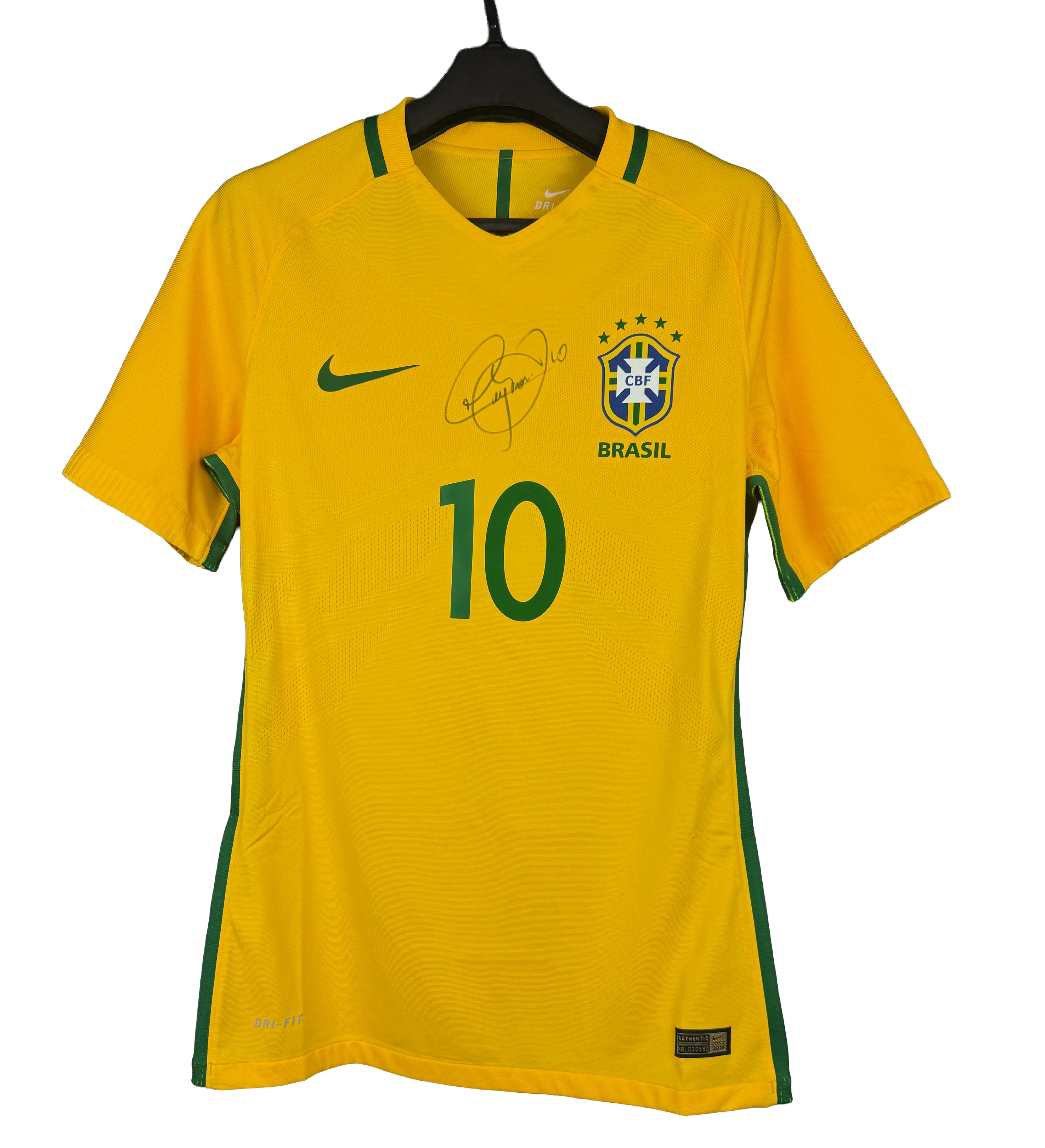 Camisa Brasil - Neymar Jr. #10 - Amistosos 2016 - Preparada para Jogo - Autografada pelo Ídolo — imagem 1 de 3