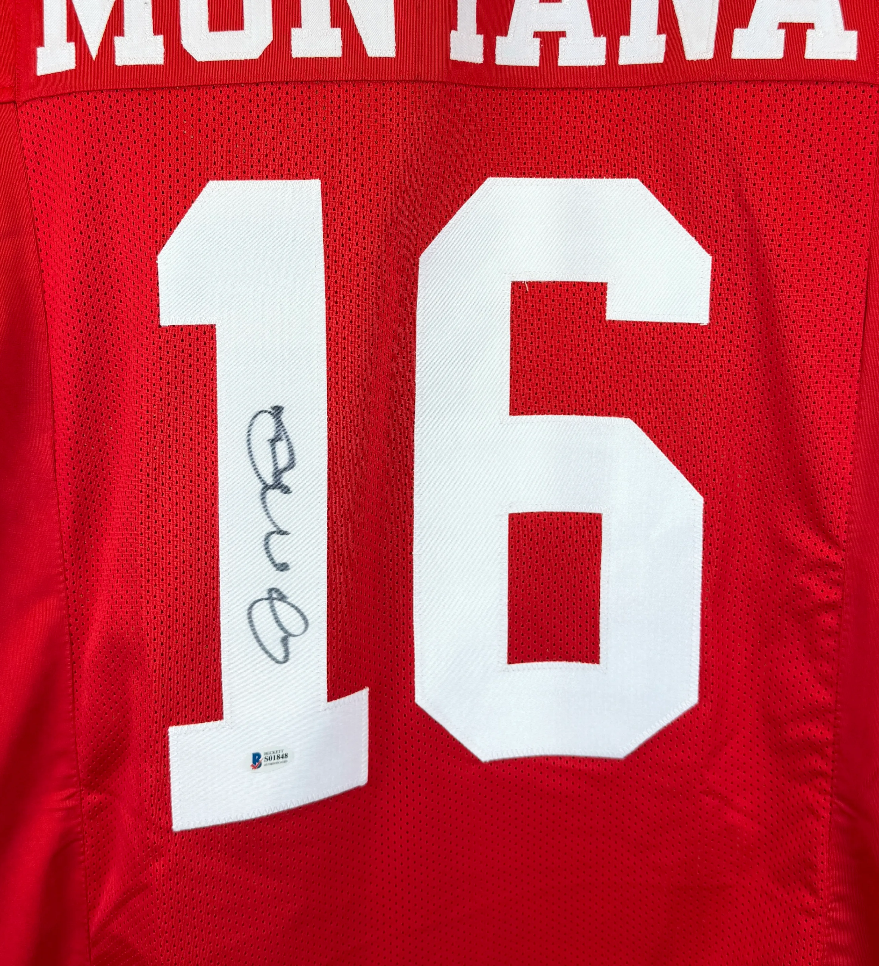 Camisa Autografada Oficial San Francisco 49ers Joe Montana Temporada 1990 Campeão do Super Bowl XXIV — imagem 3 de 4