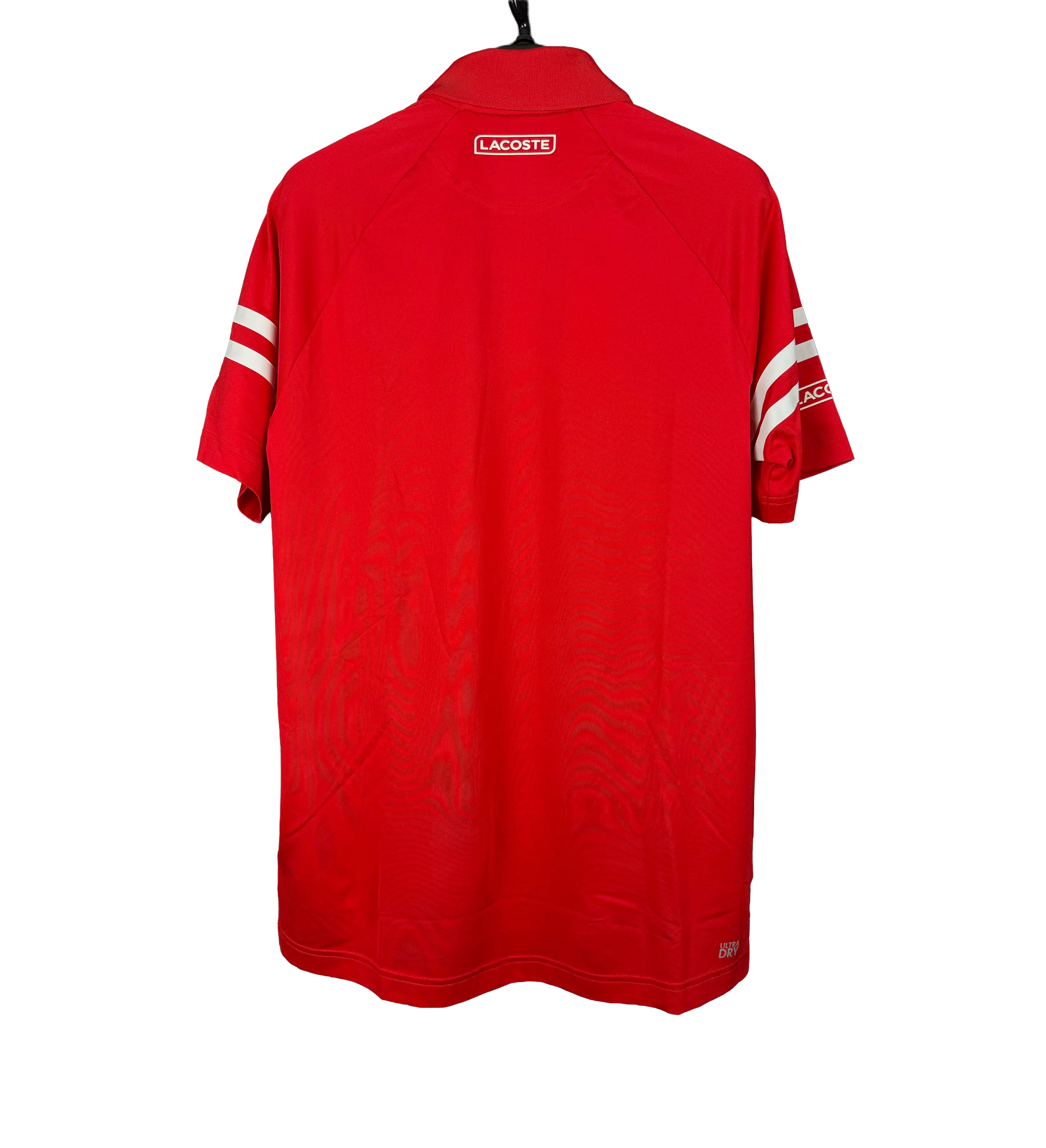 Shirt Novak Djokovic – Lacoste Red – Same as Worn vs Rafael Nadal – Signed by the Legend – PSA (Professional Sports Authenticator) Certified — imagem 2 de 6