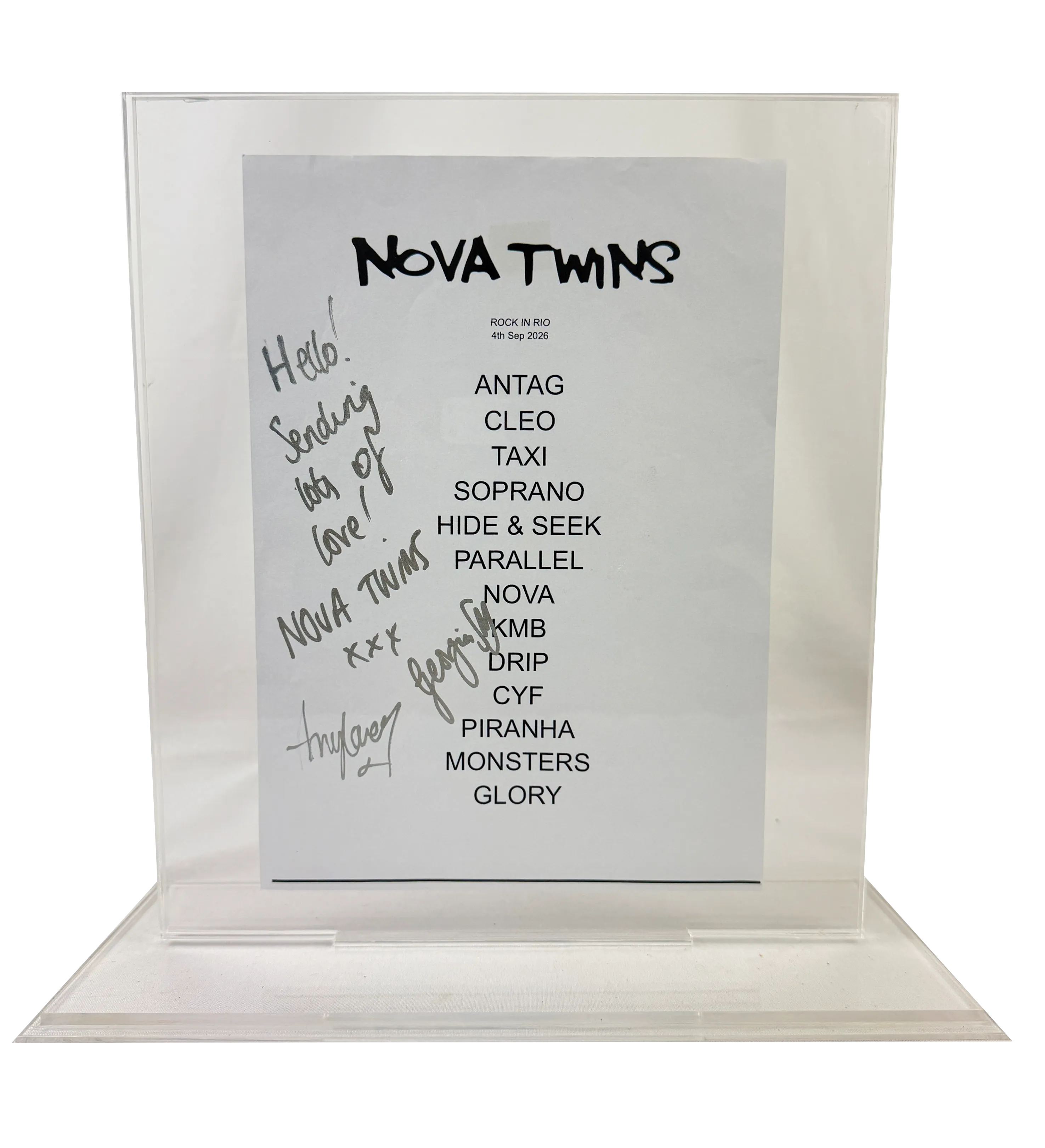 Nova Twins Signed Kit with Setlist + T-Shirt – Rock in Rio — imagem 5 de 5