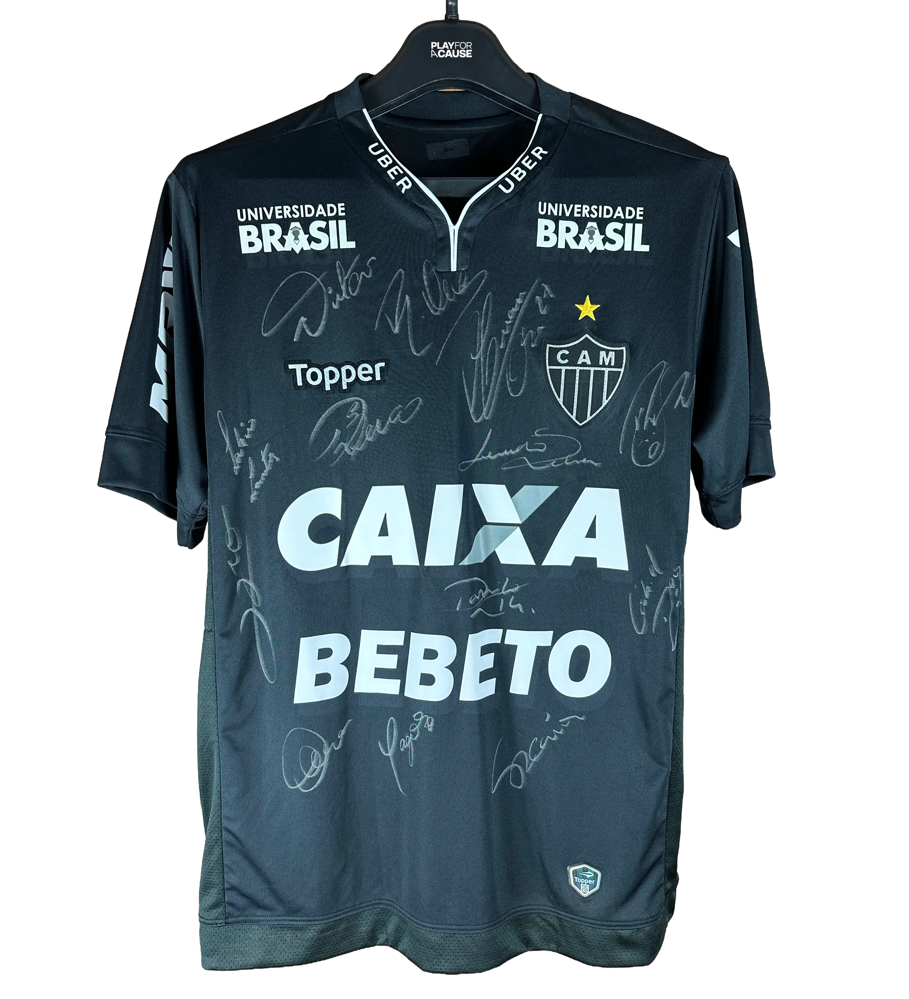 Atlético-MG Jersey – Leandrinho – 2018 Copa do Brasil – Tribute to Bebeto de Freitas – Match-Prepared and Squad-Signed — imagem 1 de 5