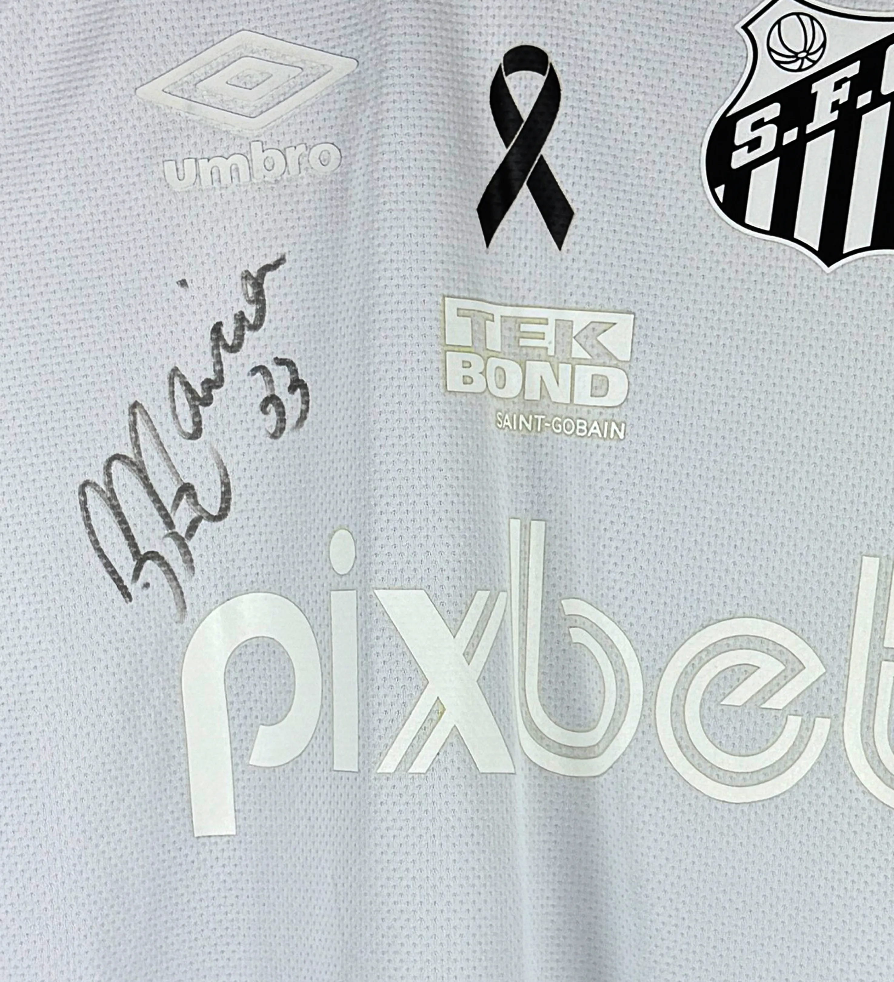 Camisa Autografada Santos Maicon SAN x MIR Campeonato Paulista 2023   — imagem 3 de 3