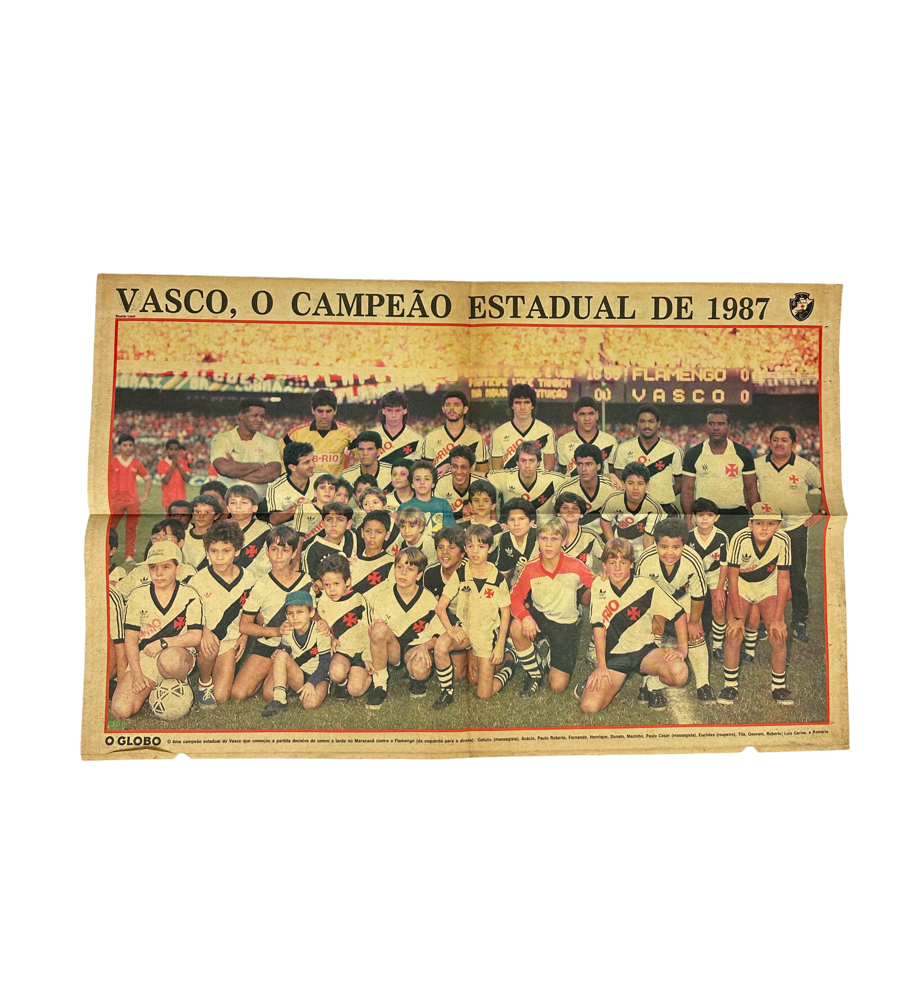 Jornal o Globo - Caderno dos Esportes - Vasco Campeao 1987 - Autografado pelo Autor do Gol, Tita e pelo Idolo Dinamite + Ingresso da Final Autografado por Tita e pelo Ídolo Eterno — imagem 2 de 3