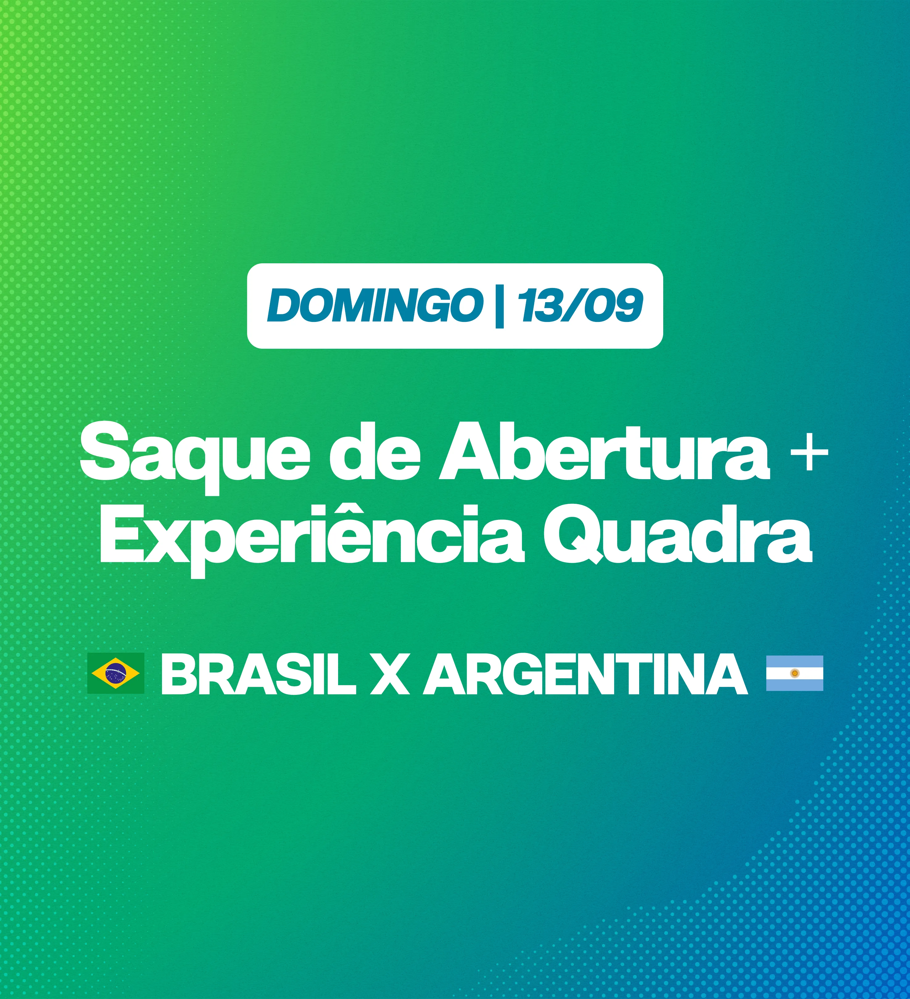 (13/09) Saque Antes Do Jogo Do BRA X ARG No Sul-Americano + Par de Ingressos Experiência Quadra — imagem 1 de 1