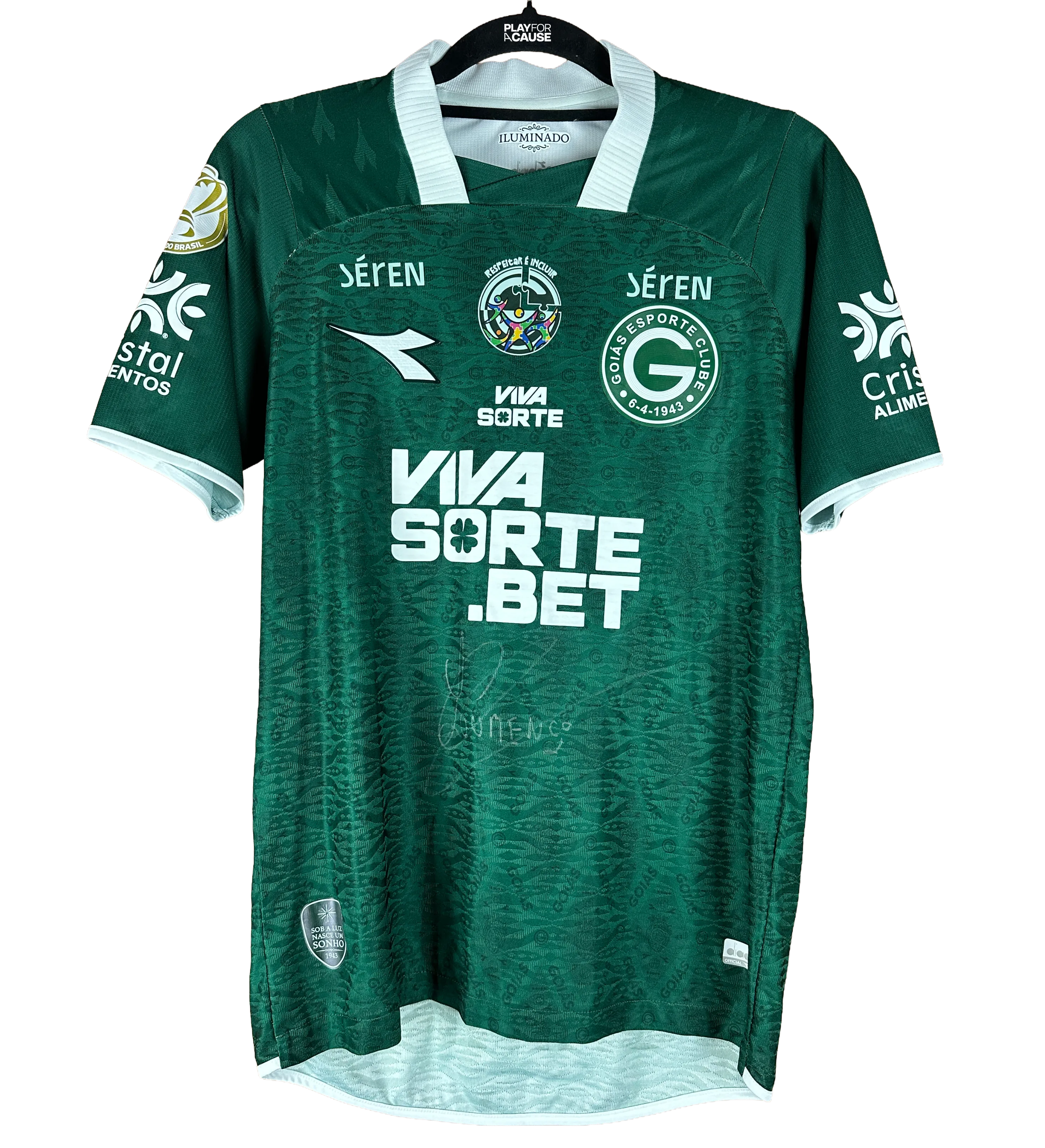 Camiseta de Goiás - Lourenço - Parche “Respetar es Incluir” - GEC x CRU - Copa do Brasil 2026 - Usada en partido y autografiada por el jugador — imagem 2 de 8