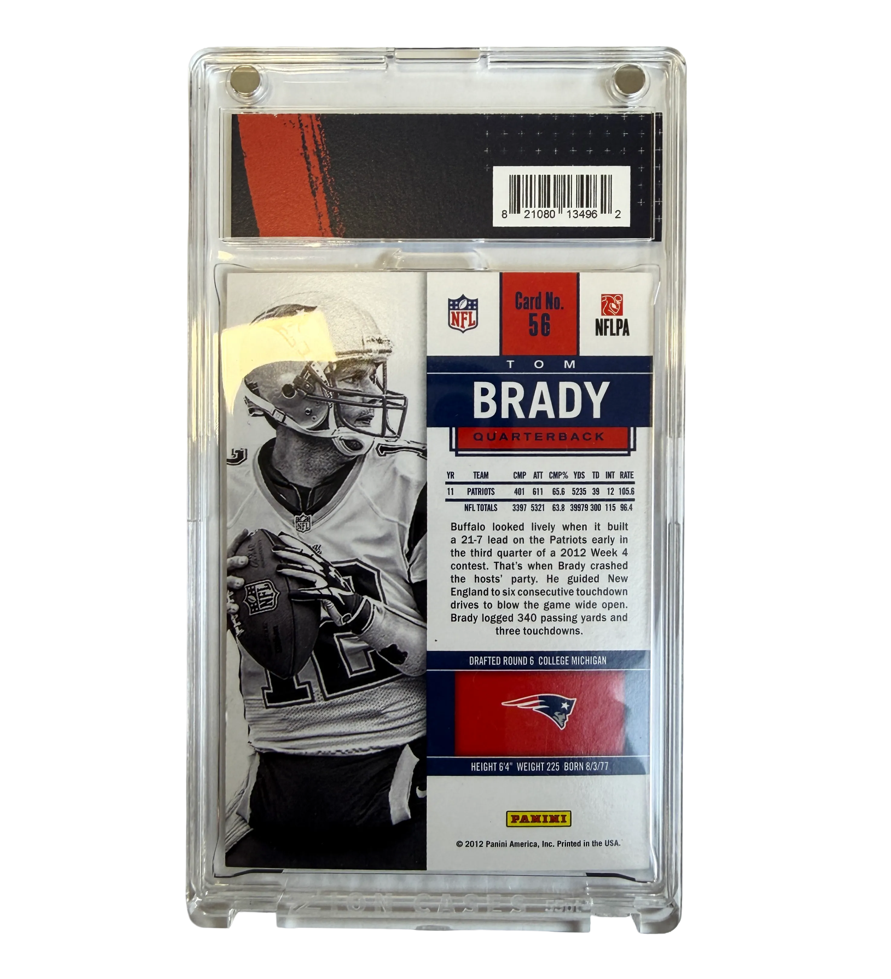 Card Tom Brady New England Patriots 2012 Autografado pelo Ídolo — imagem 2 de 2