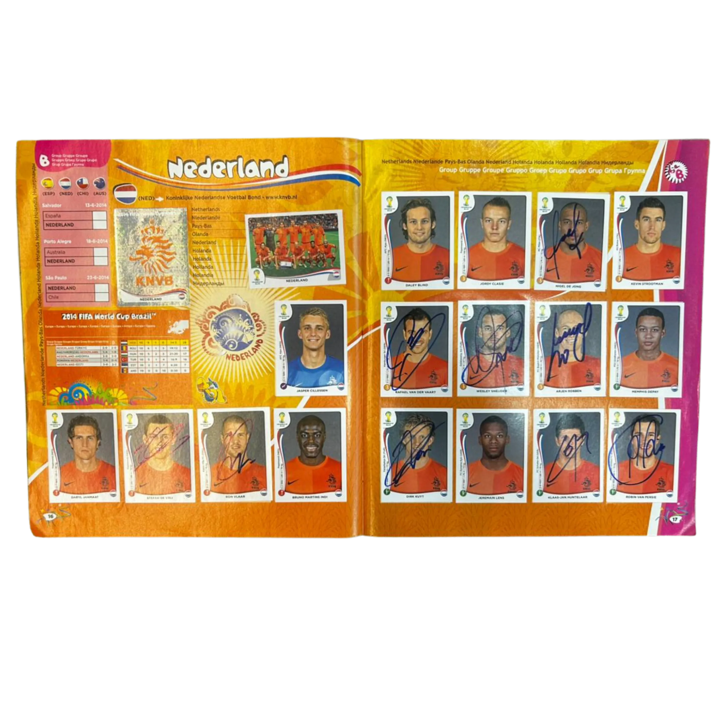 Álbum Oficial Copa do Mundo 2014 Completo Autografado Pela Seleção Brasileira E Pela Seleção Holandesa — imagem 4 de 5