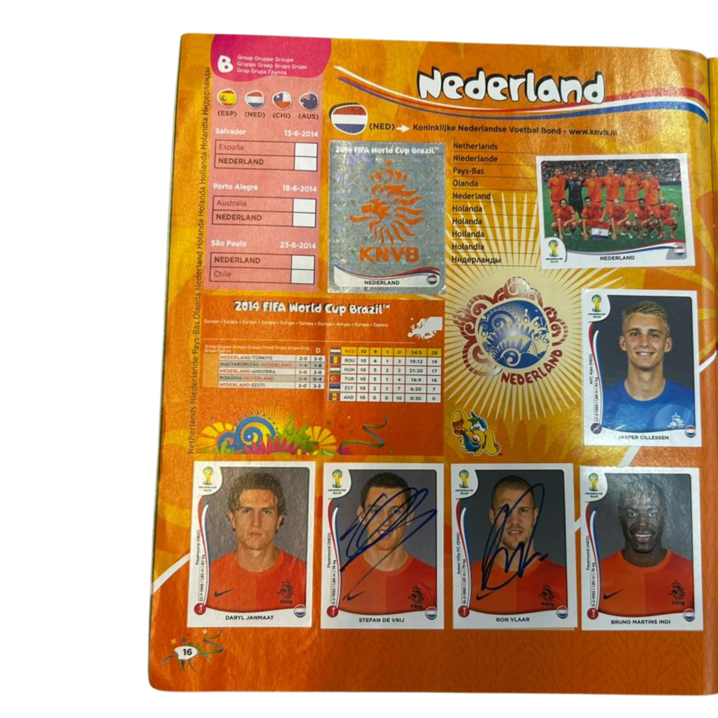 Álbum Oficial Copa do Mundo 2014 Completo Autografado Pela Seleção Brasileira E Pela Seleção Holandesa — imagem 5 de 5