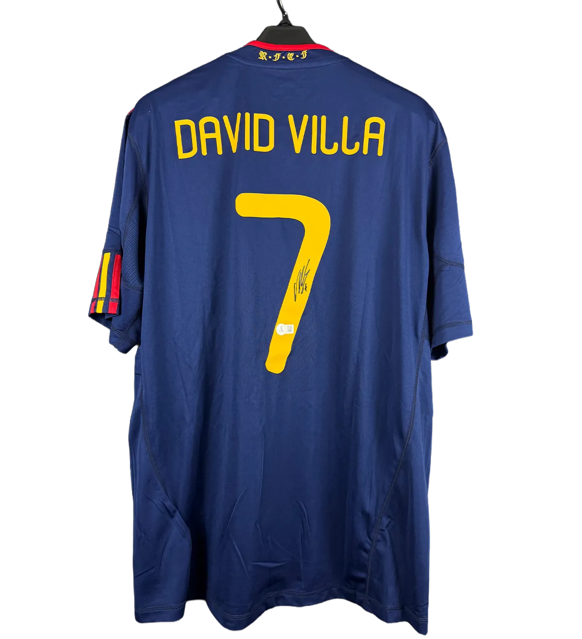 Camiseta Retro España David Villa Copa del Mundo 2010 Autografiada por el Ídolo — imagem 2 de 4