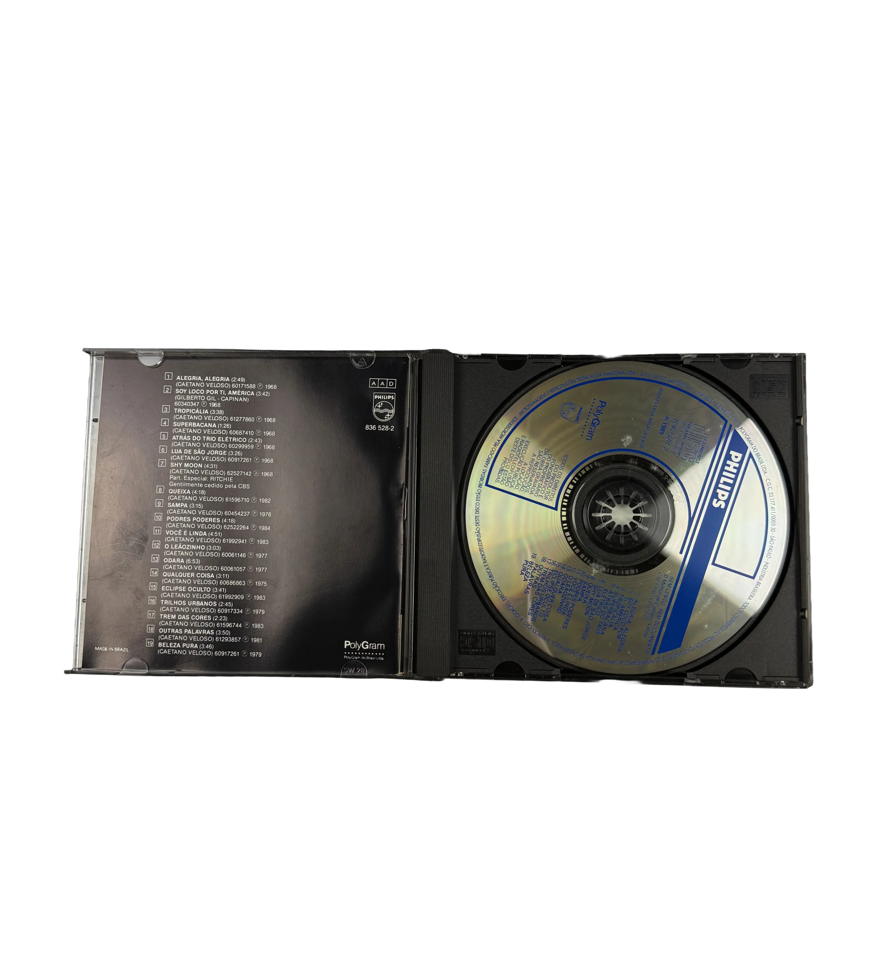 CD The Best of Caetano Veloso - Sem Lenco , Sem Documento - 1989 - Autografado pelo Cantor e Compositor — imagem 3 de 4