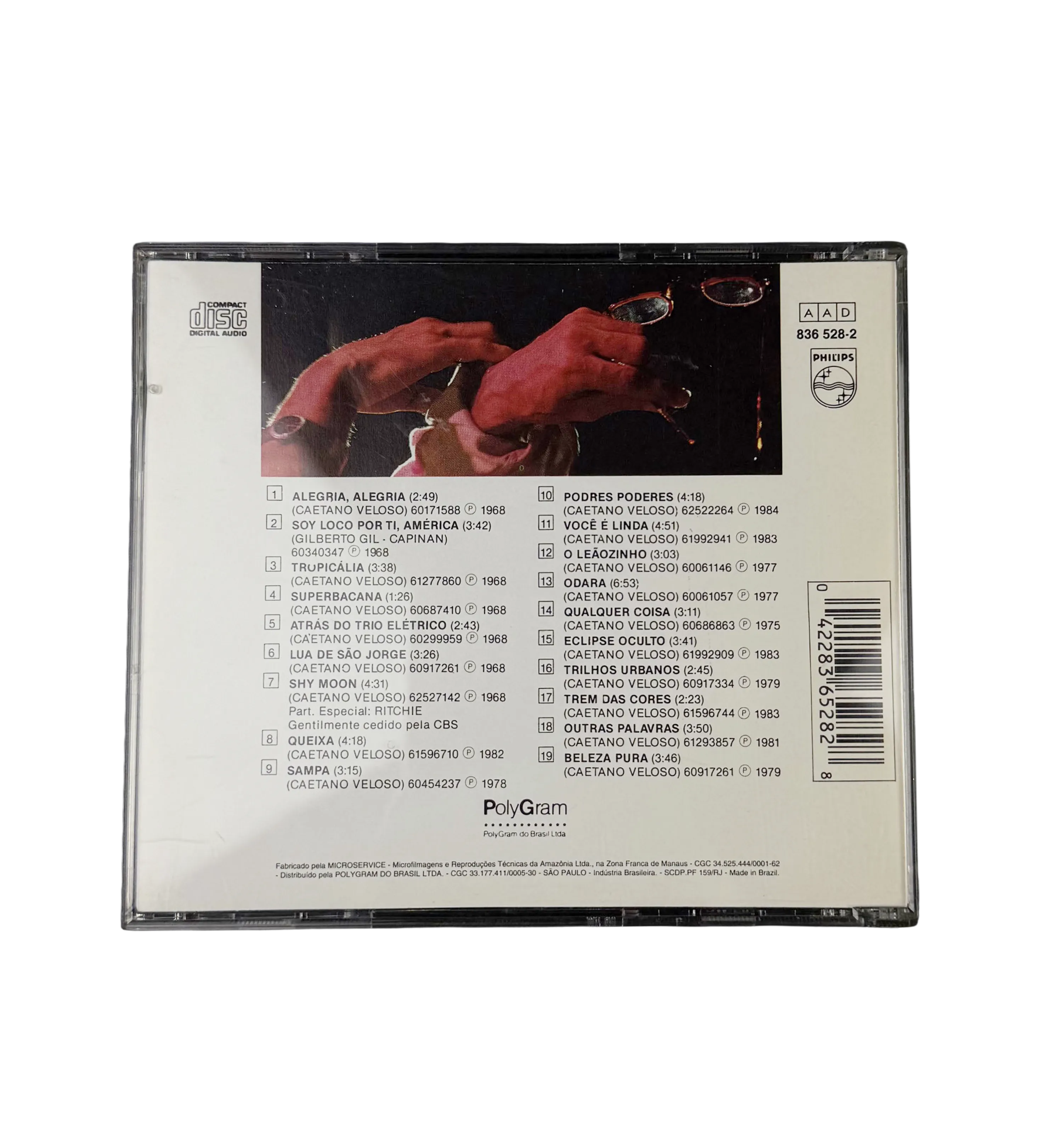 CD The Best of Caetano Veloso - Sem Lenco , Sem Documento - 1989 - Autografado pelo Cantor e Compositor — imagem 4 de 4