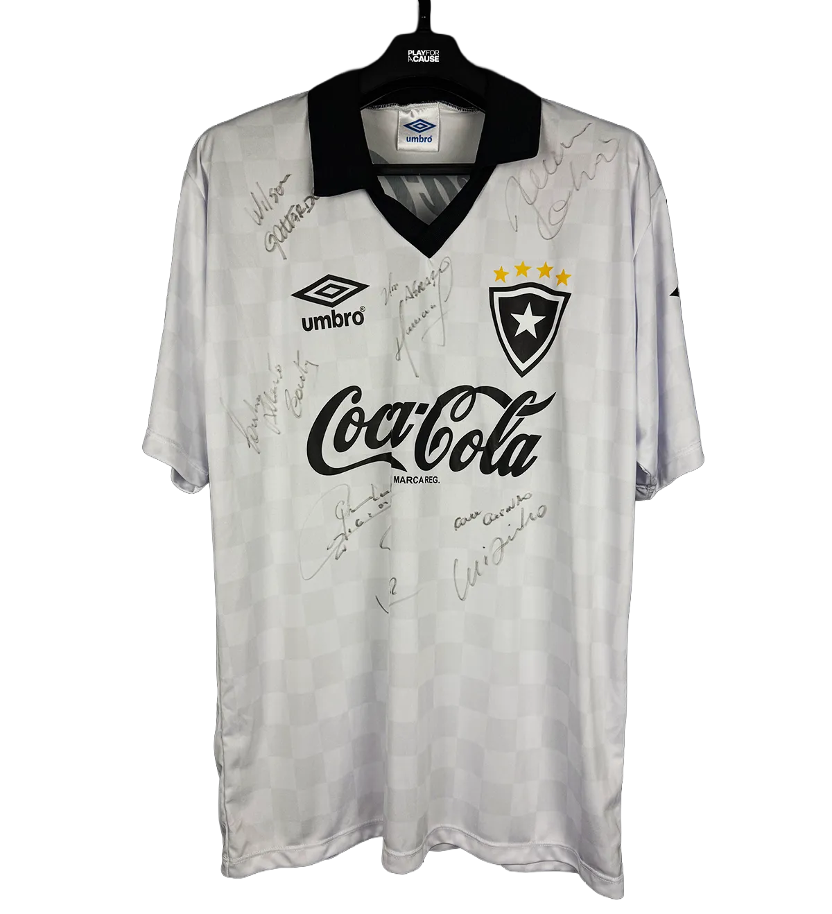Botafogo Jersey – Maurício #7 – Replica – 1989 Campeonato Carioca Champions – Signed by Club Legendsuisinho, Paulinho Criciúma, Vítor, Gottardo e Carlos Alberto Santos — imagem 1 de 6