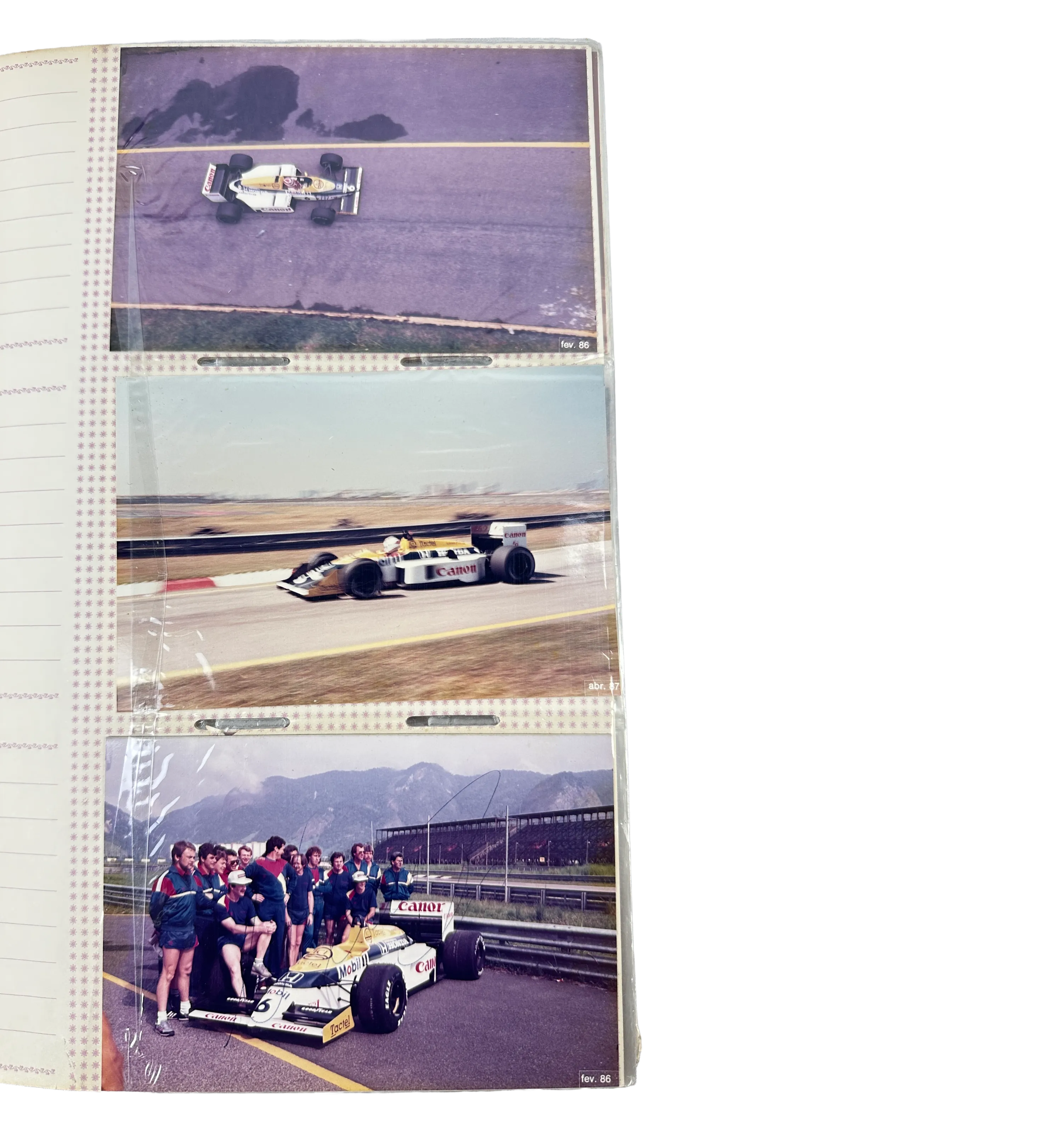 Album Fotos F1 - Acervo Pessoal Nelson Piquet - 170 Fotos Originais do GP Brasil de F1 - Autodromo de Jacarepagua no RJ ( 1983 ate 1989 ) Autografadas por Nelson Piquet / Alain Prost / Nigel Mansel / Nanini / Teo Fabi / Boutsen / Nikki Lauda / Keke Rosberg / Johnny Dumfries / Patrese / Derek Warwick / Nakagima e Modena — imagem 4 de 4