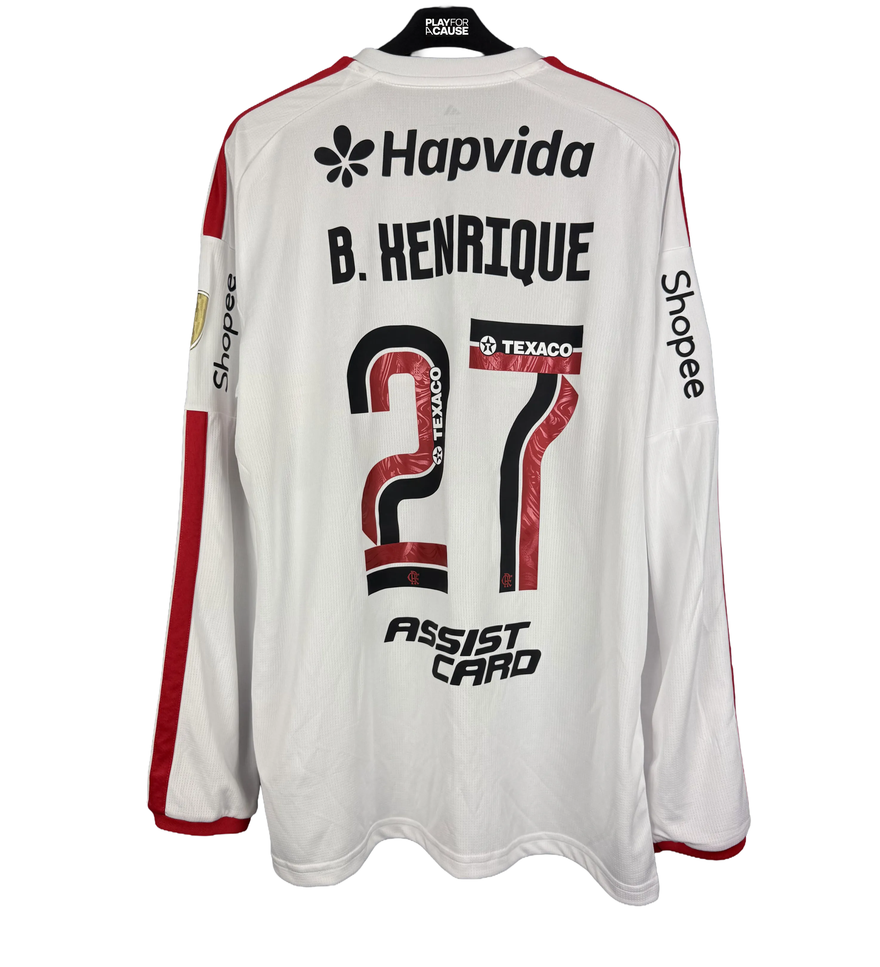 Camiseta del Clube de Regatas do Flamengo – Bruno Henrique #27 – Manga Larga – Copa Libertadores da América 2026 – Estudiantes 1 x 1 Flamengo – Firmada por Todo el Plantel — imagem 2 de 3