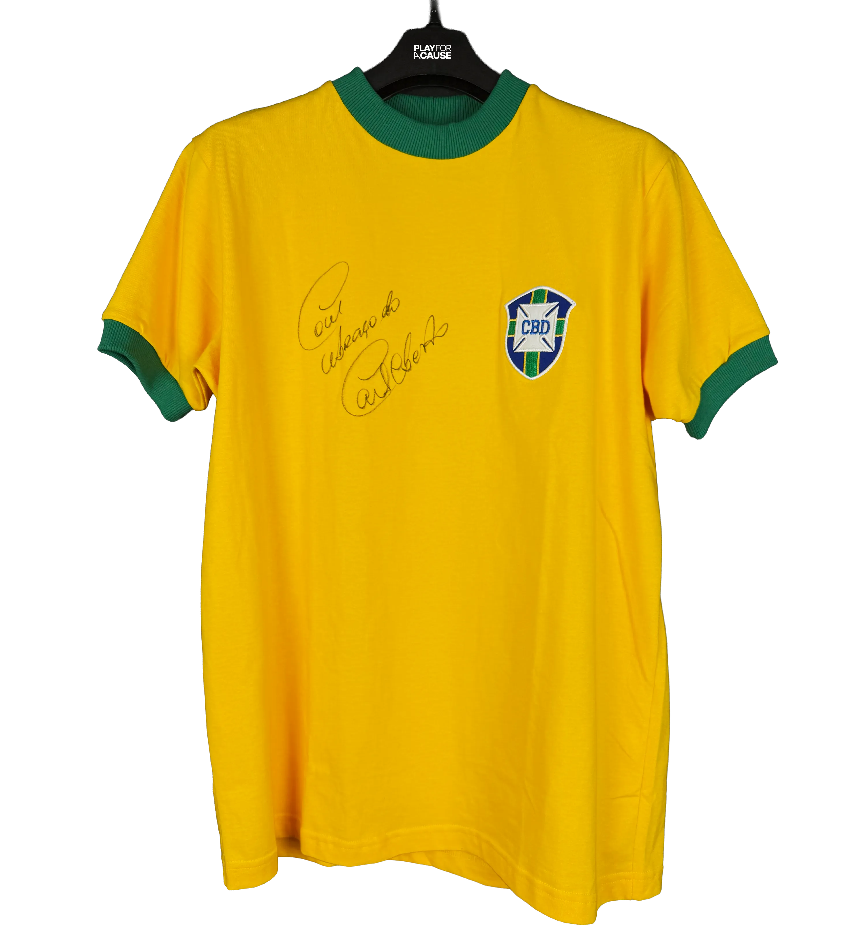 Brazil National Team Retro Jersey – Carlos Alberto Torres – 1970 World Cup – Signed by the Captain — imagem 1 de 4